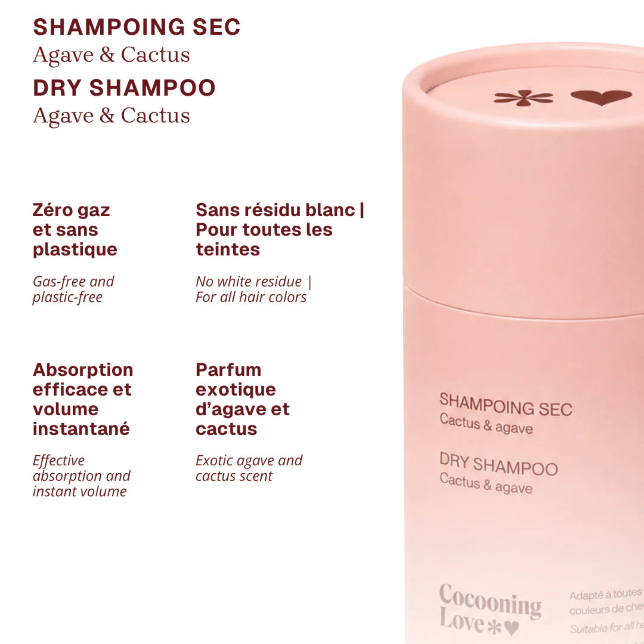 Cocooning Love. Shampoing Sec Cactus Agave - 50 g - Concept C. Shop