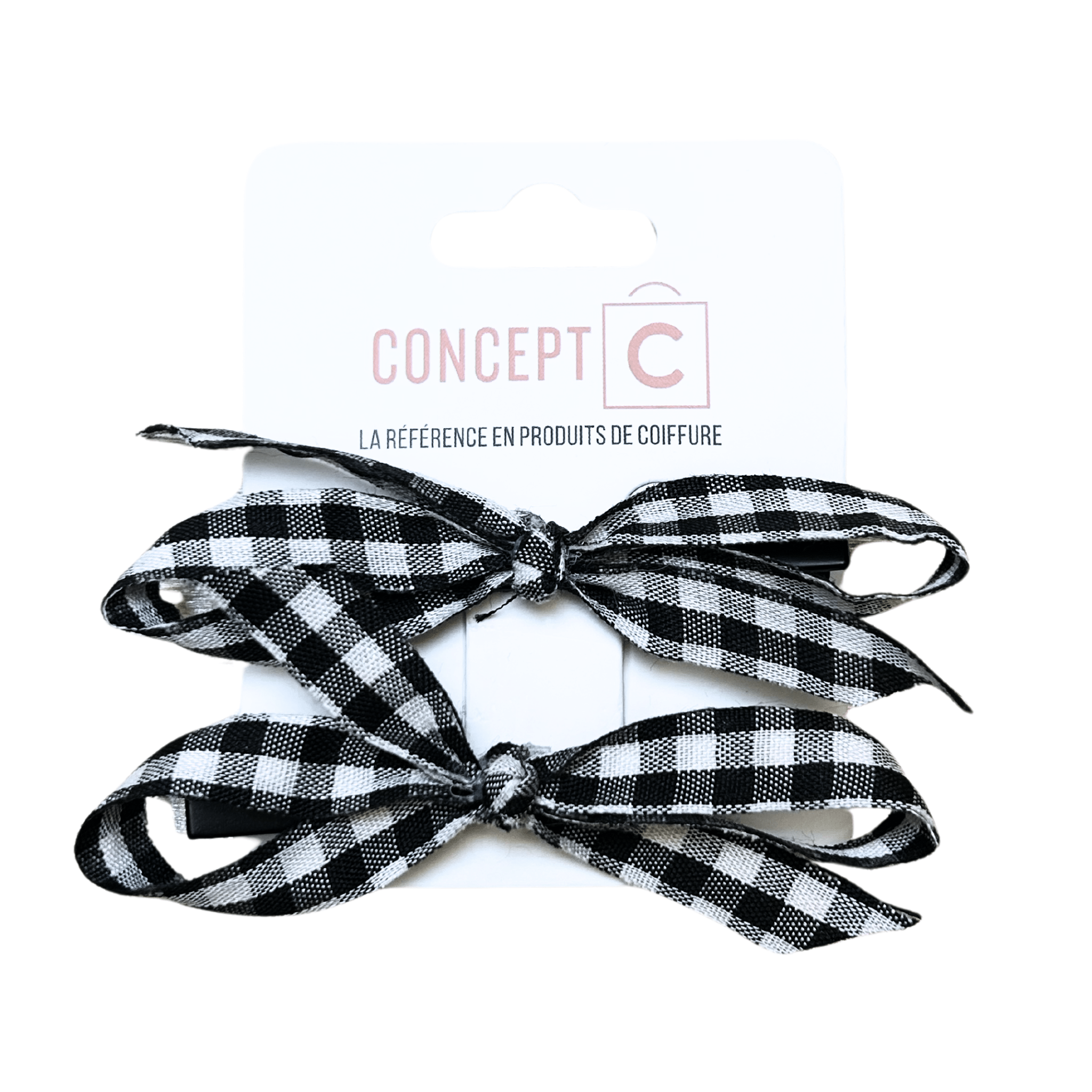 Concept C. Barrettes Boucle à Carreaux - Noir - Concept C. Shop