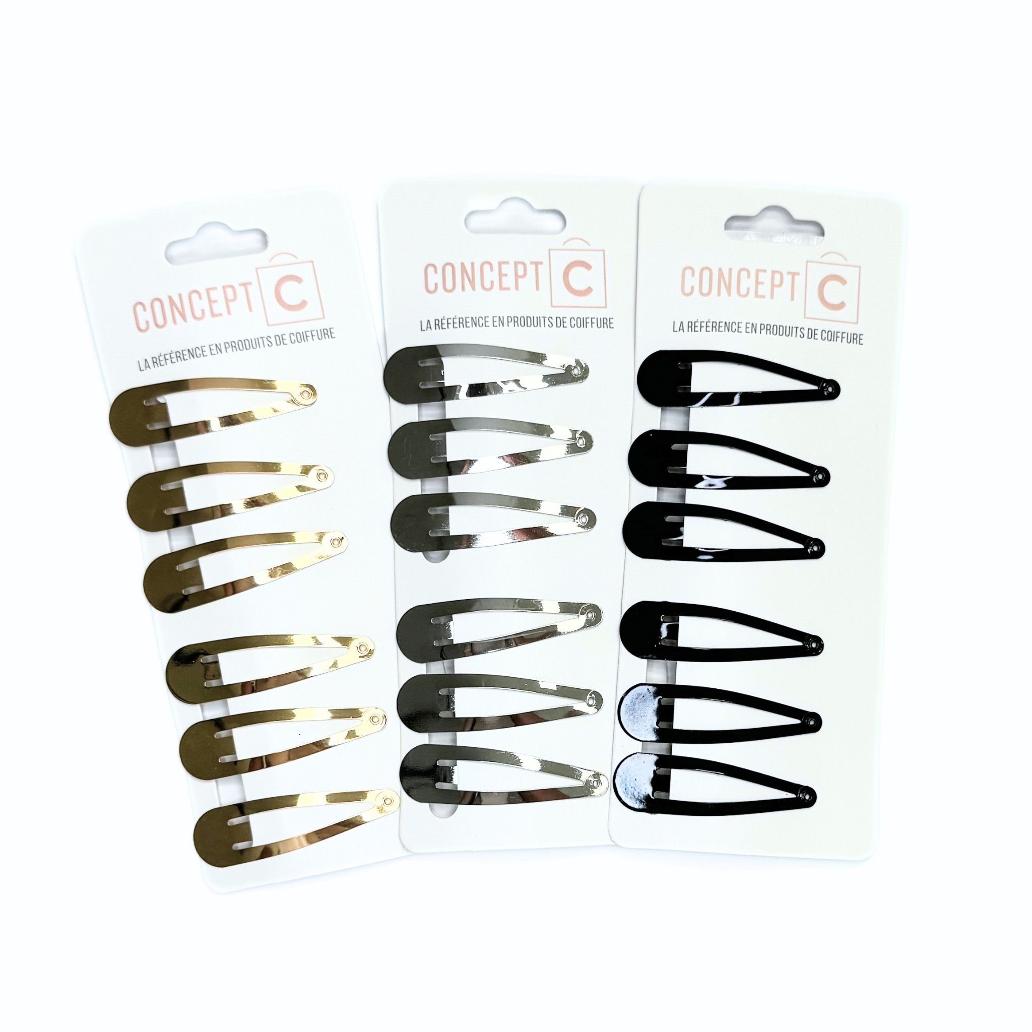 Concept C. Barrettes de Métal Noir - 6 Pcs - Concept C. Shop