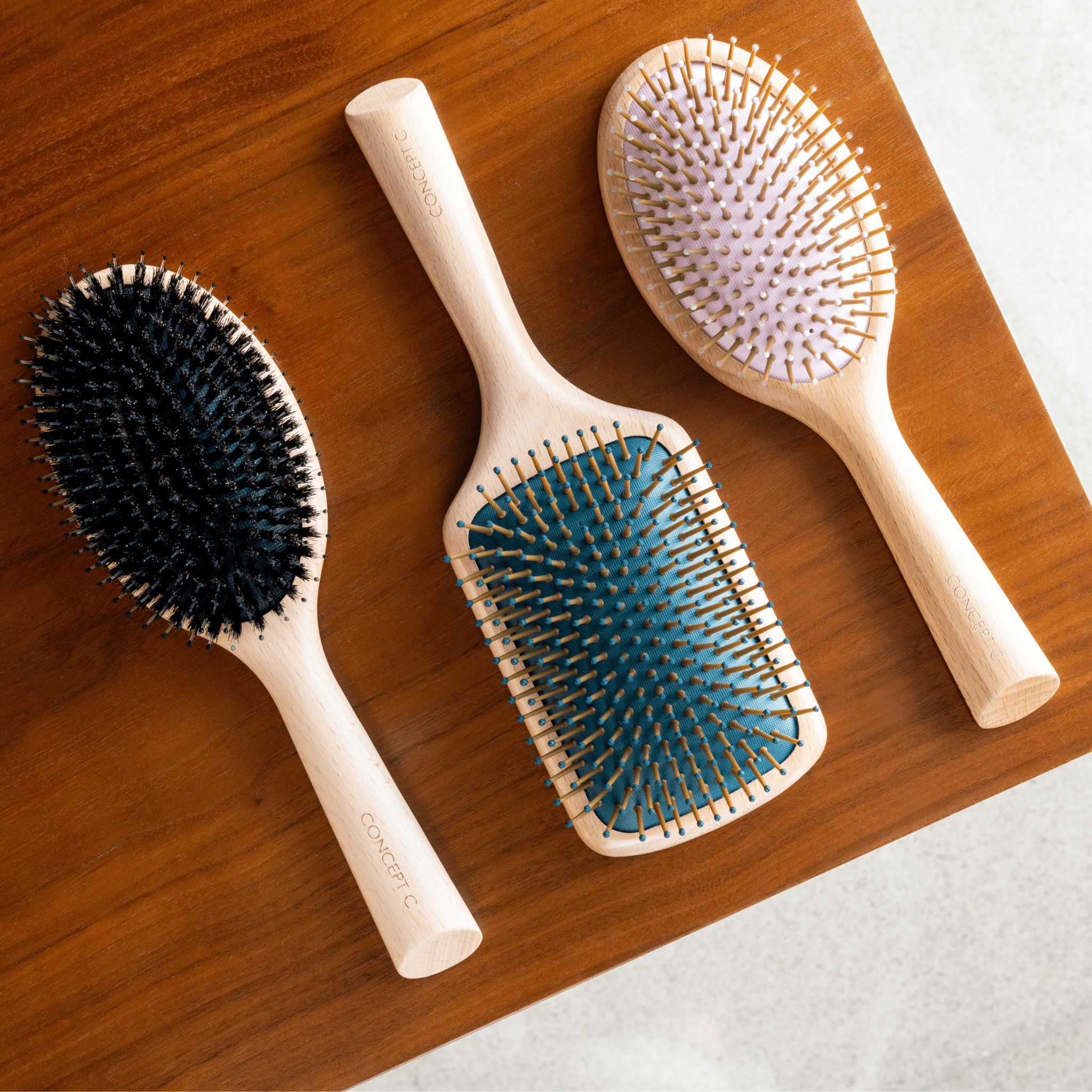 Concept C. Brosse Démêlante Ronde - Bois - Concept C. Shop