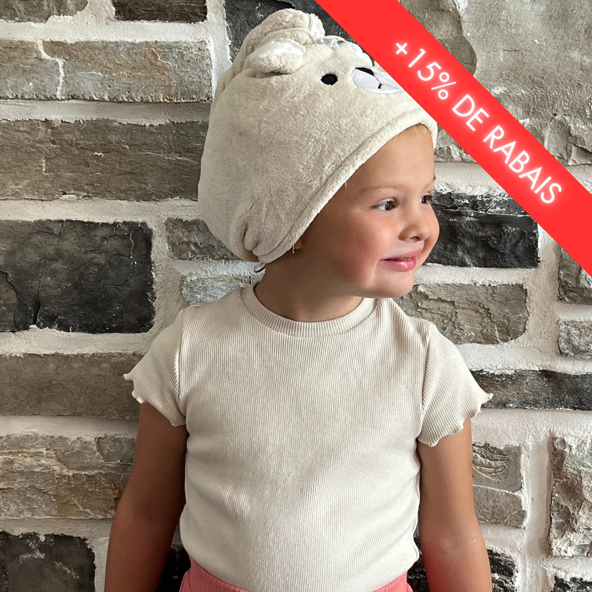 Concept C. Serviette de Tête en Microfibre pour Enfant - Ourson (en solde) - Concept C. Shop