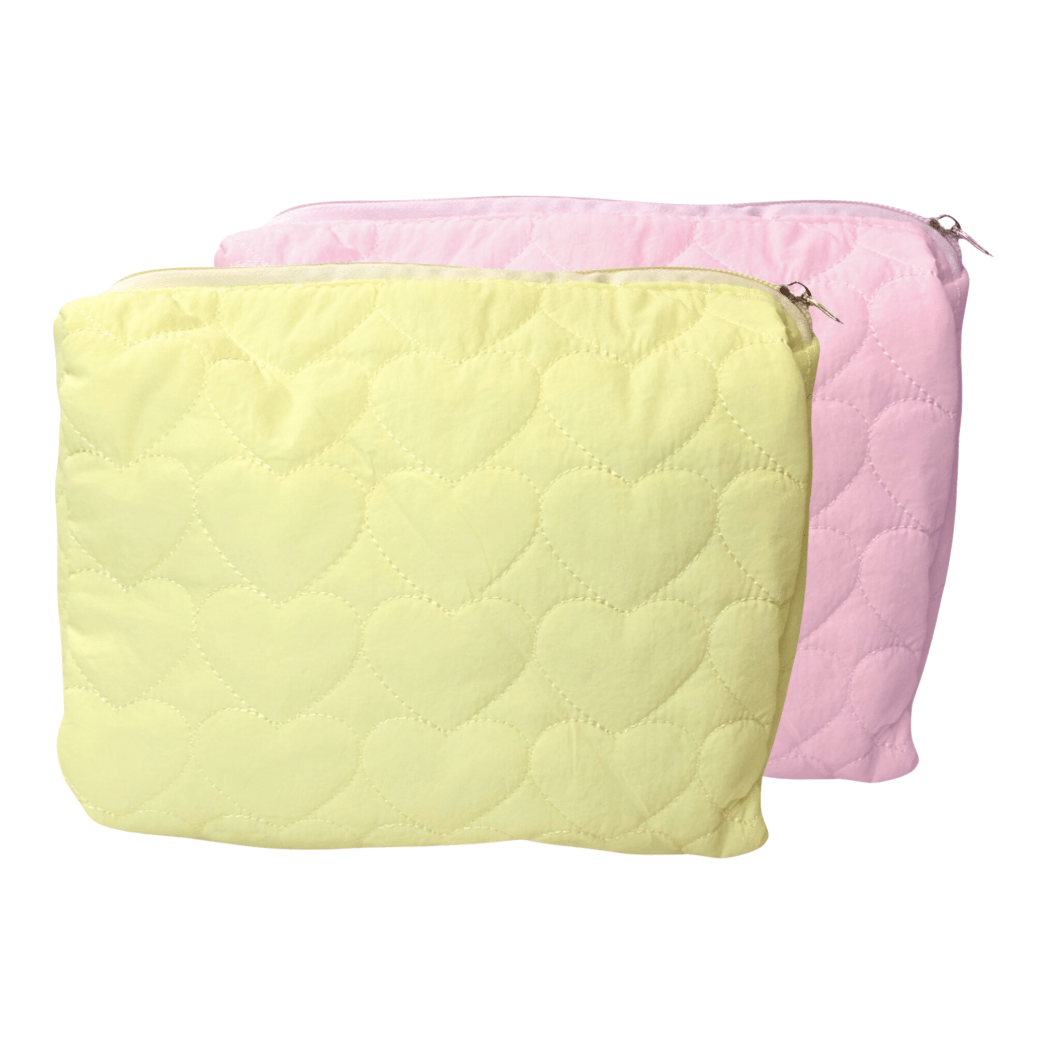 Concept C. Trousse Cosmétique Matelassée en Coeur - Jaune - Concept C. Shop