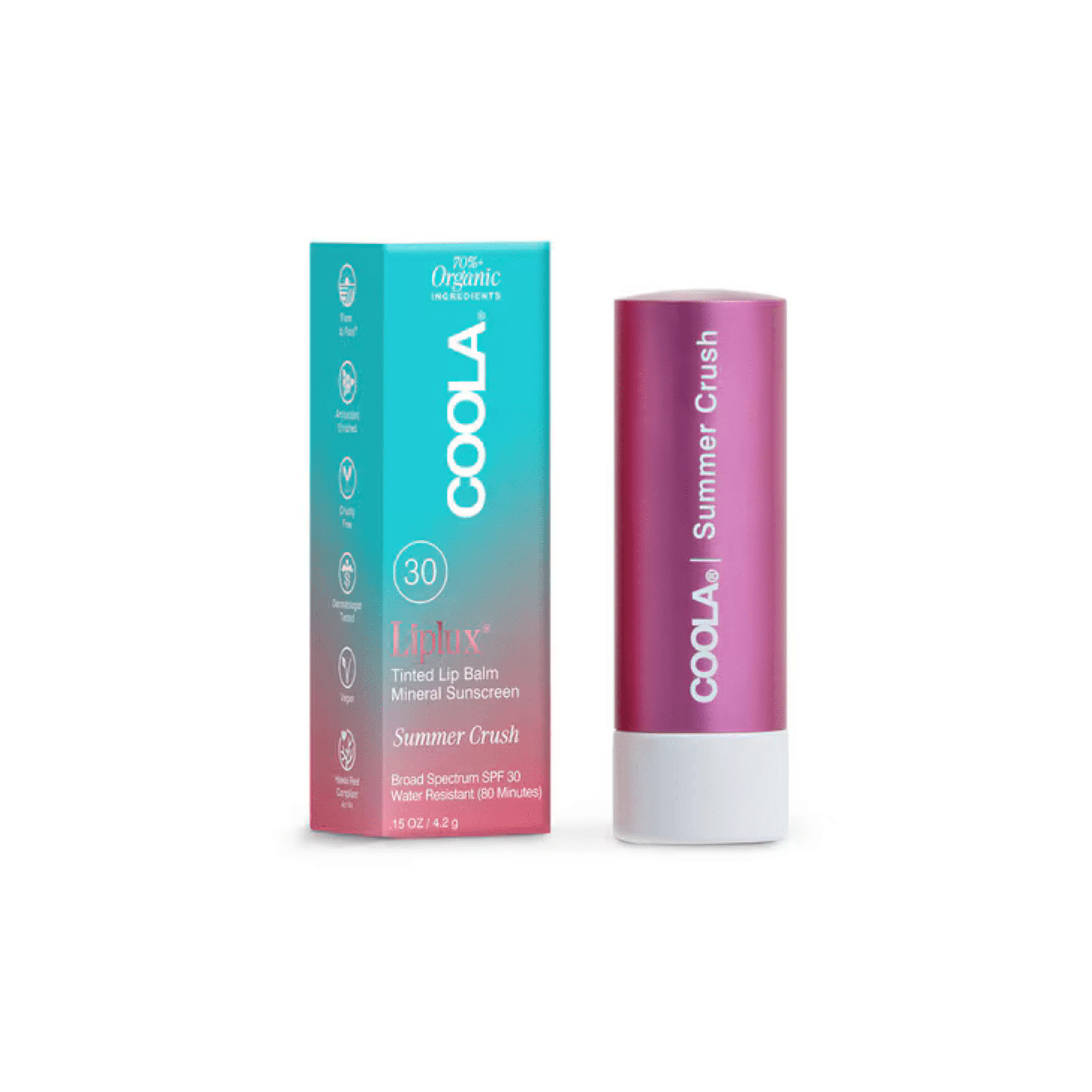 Coola. Baume à Lèvres Minéral Liplux Summer Crush FPS 30 - 4.2 g - Concept C. Shop