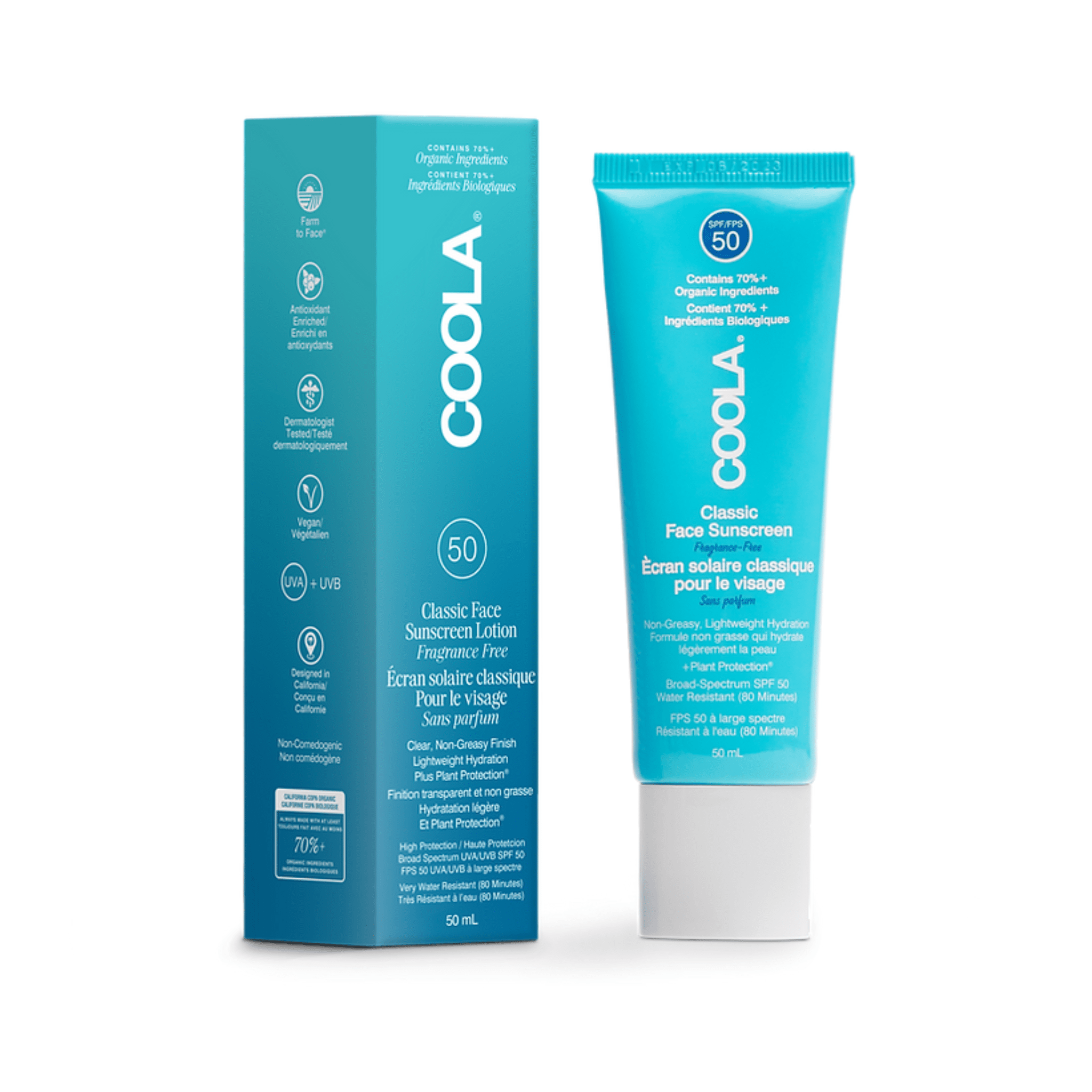 Coola. Crème Solaire pour le Visage FPS 50 - 50 ml - Concept C. Shop