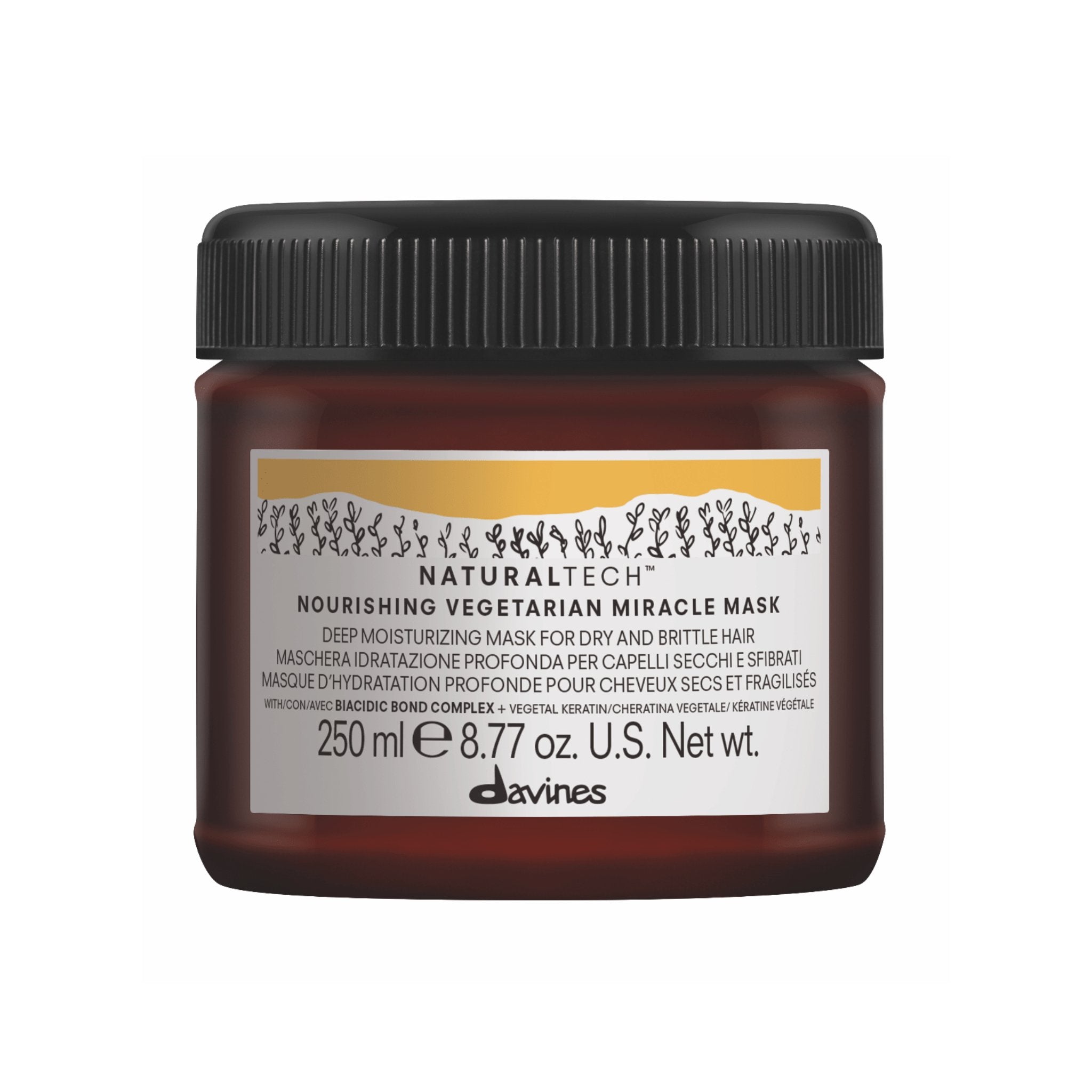 Davines. Masque Miracle Végétarien pour Cheveux Cassants Nourishing - 250 ml - Concept C. Shop