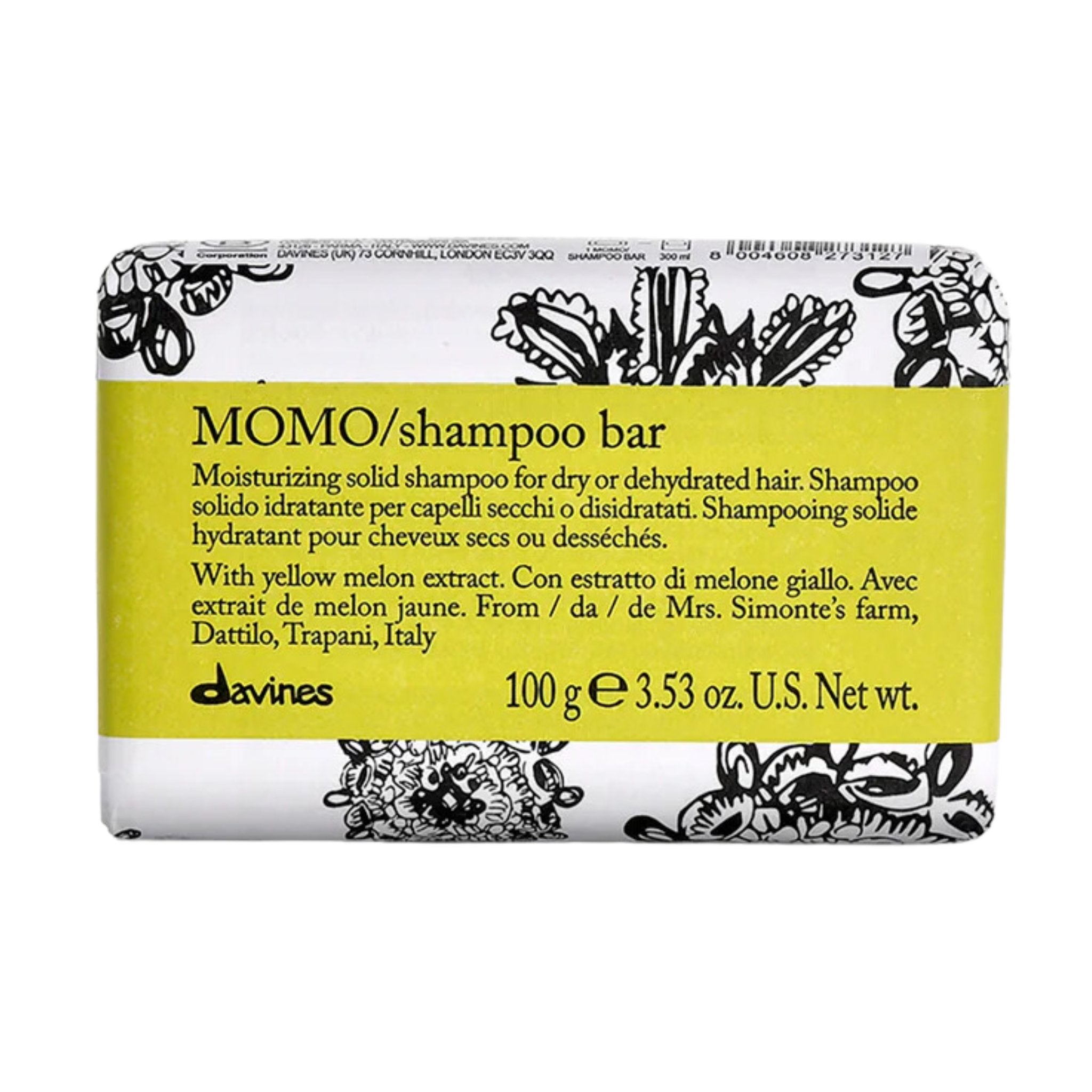 Davines. Shampoing Hydratant en Barre MOMO - 100 gr - Concept C. Shop