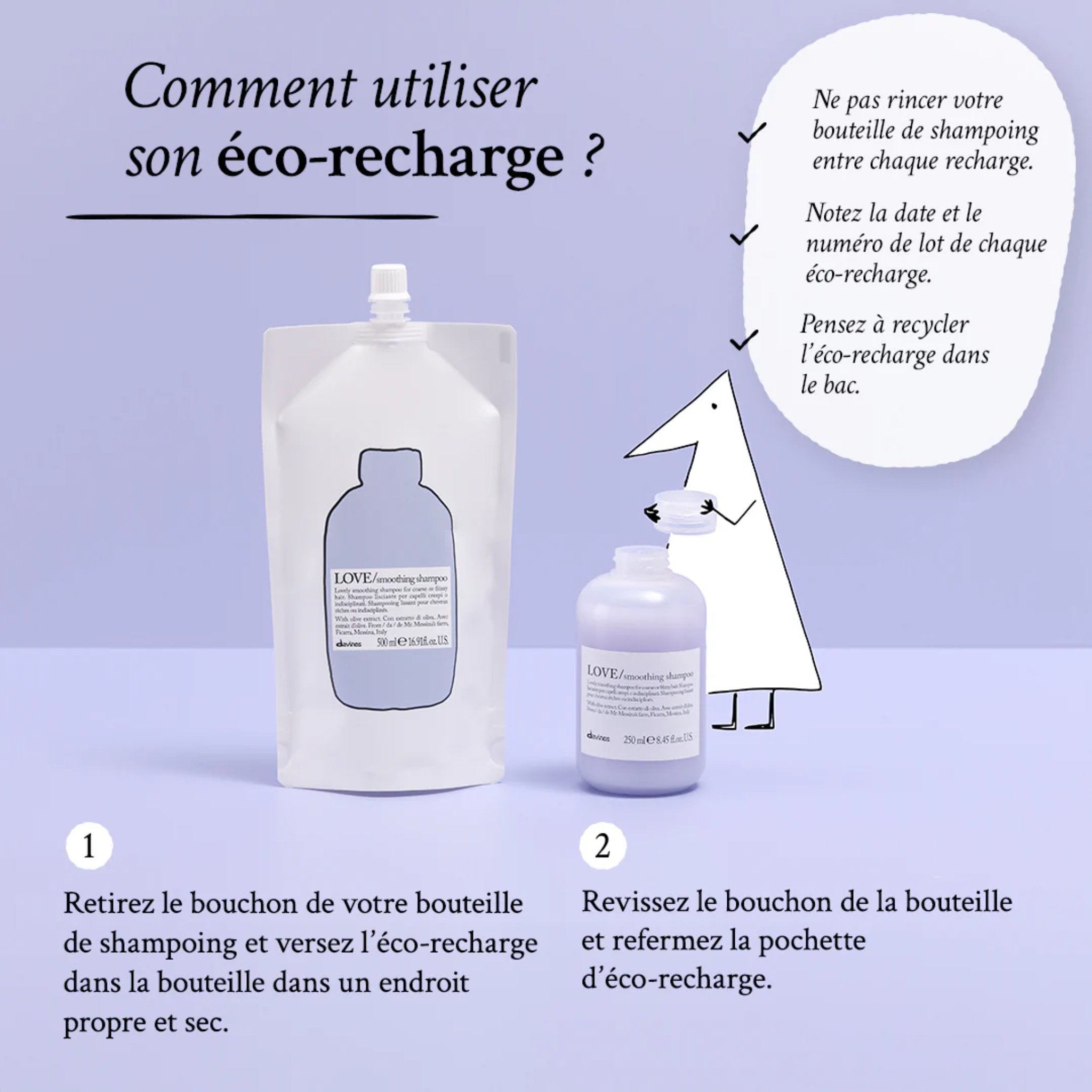 Davines. Shampoing Lissant Love Smoothing (Eco - Recharge) - 500 ml - Concept C. Shop