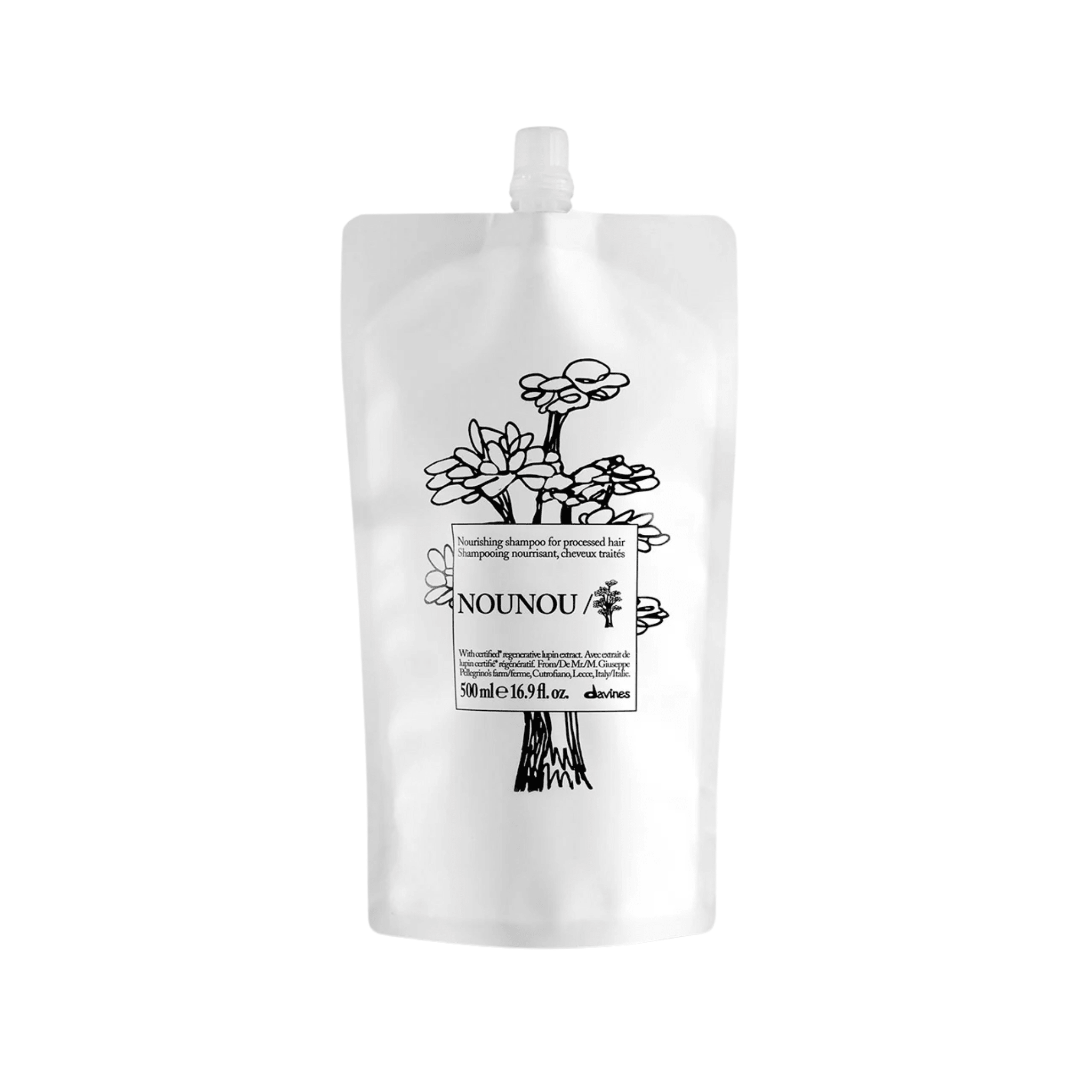 Davines. Shampoing Nourrissant Cheveux Traités NOUNOU (Éco-Recharge) - 500 ml - Concept C. Shop
