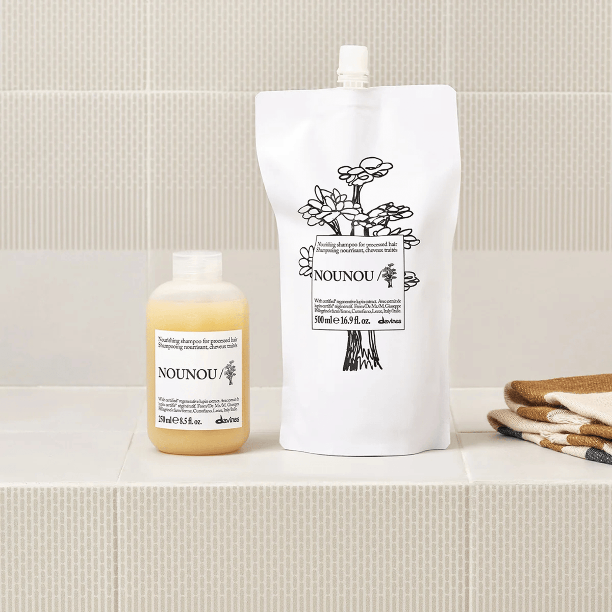 Davines. Shampoing Nourrissant Cheveux Traités NOUNOU (Éco-Recharge) - 500 ml - Concept C. Shop