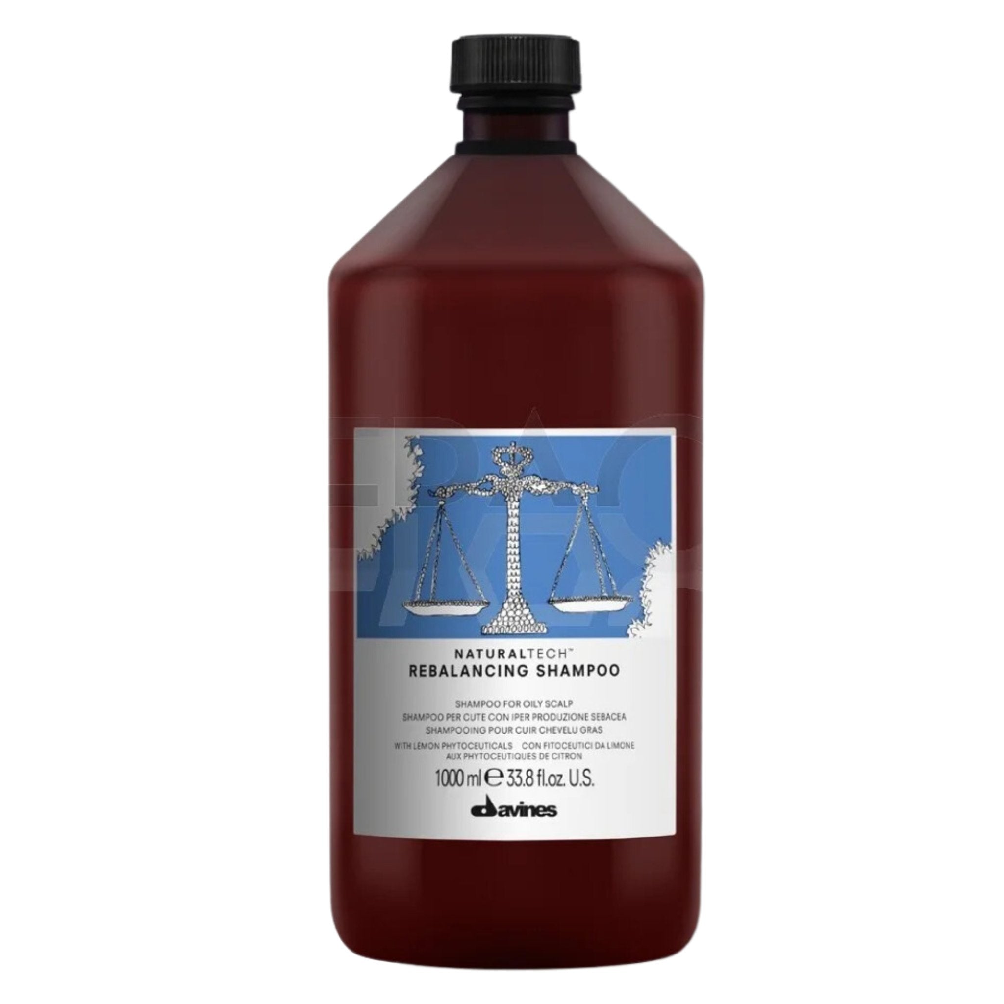 Davines. Shampoing Purifiant Et Rééquilibrant Pour Cheveux Gras Rebalancing - 1000 ml - Concept C. Shop