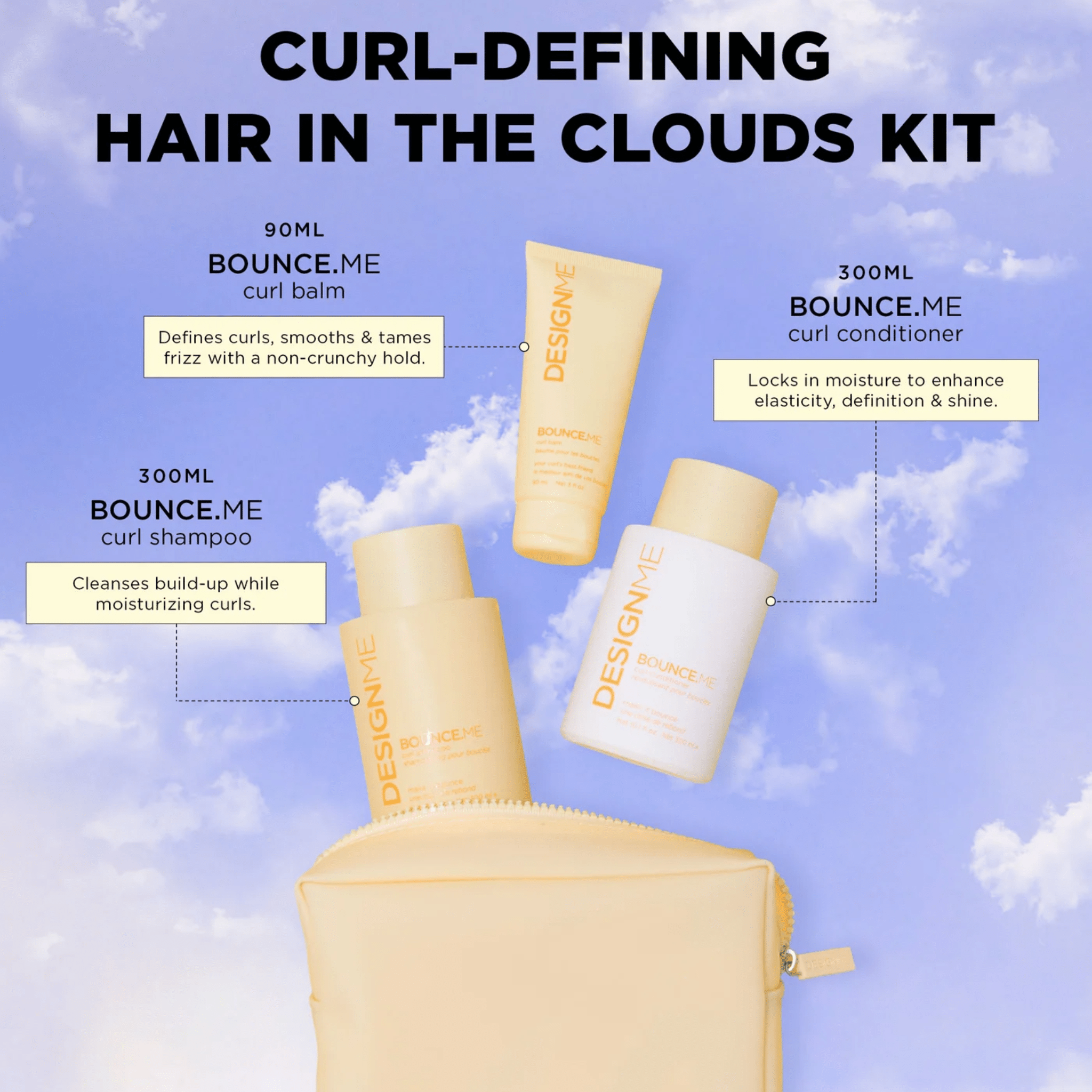 Design Me. Coffret pour les Boucles Bounce.Me - Cheveux dans les Nuages - Concept C. Shop