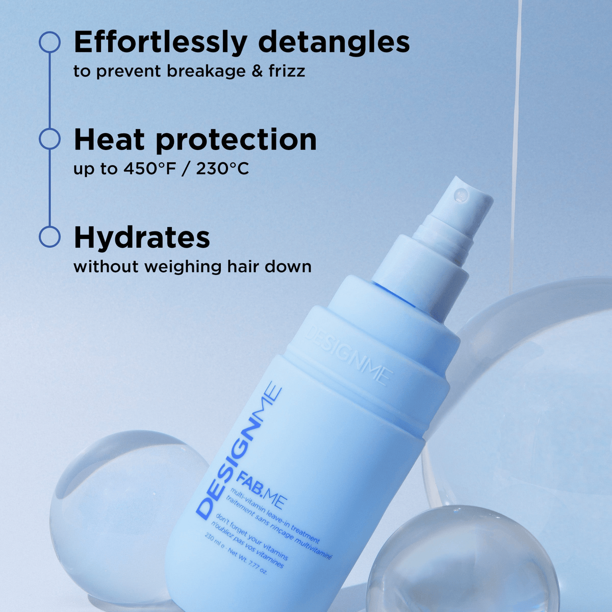 Design Me. Traitement Sans-Rinçage Multivitaminé Fab.Me - 60 ml - Concept C. Shop