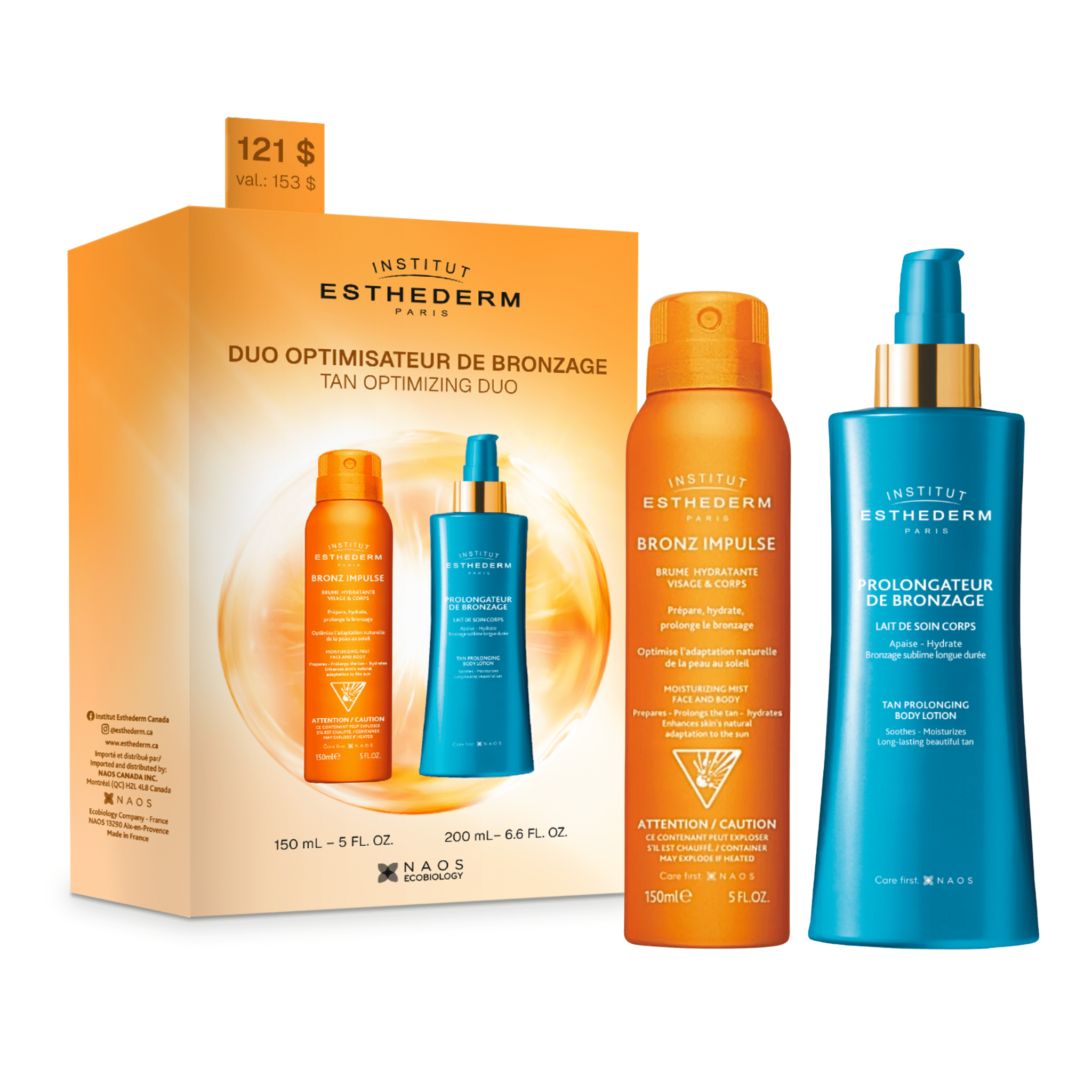 Esthederm. Duo Optimisateur De Bronzage - Bronz Impulse & Prolongateur de Bronzage - Concept C. Shop
