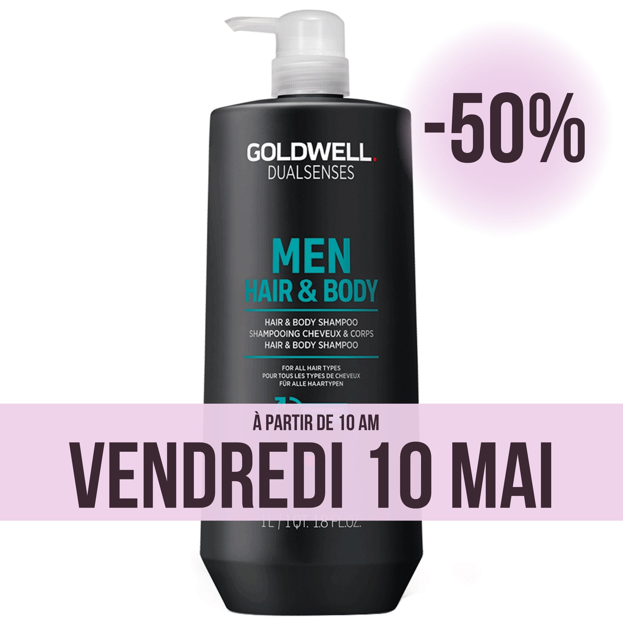 Goldwell. Dual Senses Men Shampoing Cheveux et Corps - 1000ml - Concept C. Shop