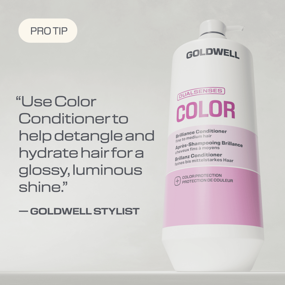 Goldwell. Revitalisant Brillance Cheveux Fins À Moyens Color - 1000 ml - Concept C. Shop