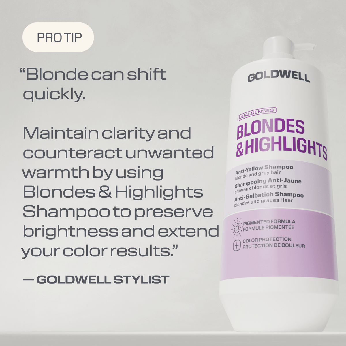 Goldwell. Shampoing Anti-Jaune Blondes & Highlights - 1000 ml - Concept C. Shop