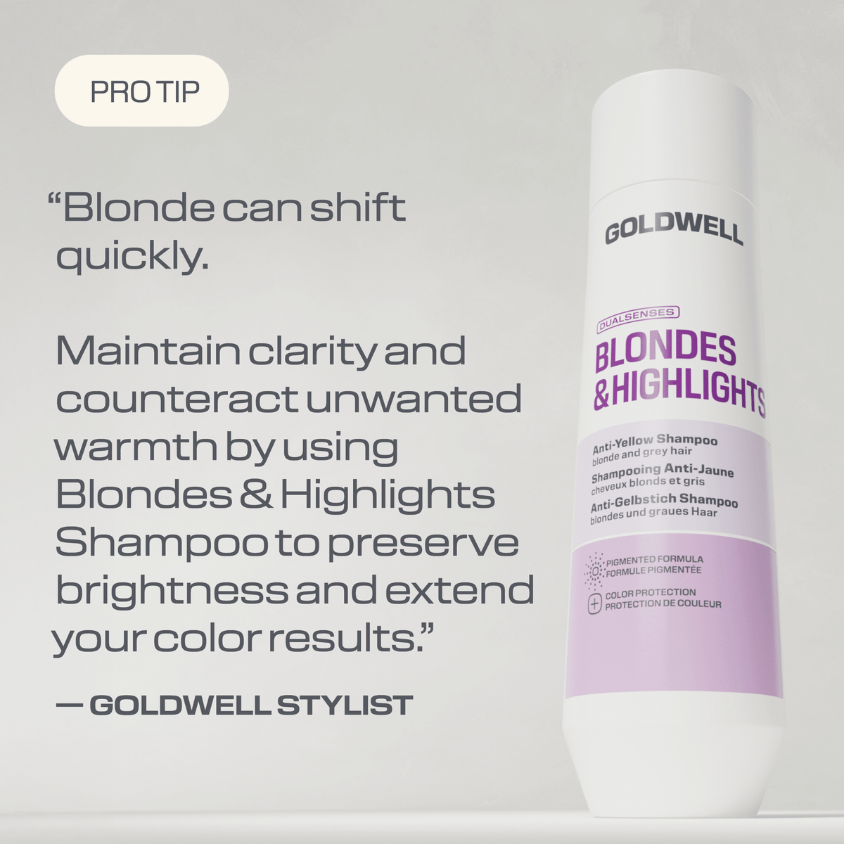 Goldwell. Shampoing Anti-Jaune Blondes & Highlights - 300 ml - Concept C. Shop