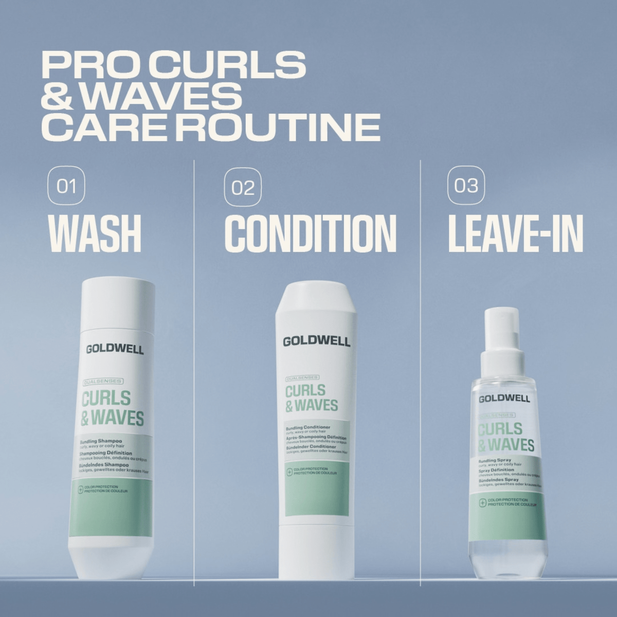 Goldwell. Shampoing Définition Cheveux Bouclés Et Ondulés Curls & Waves - 1000 ml - Concept C. Shop