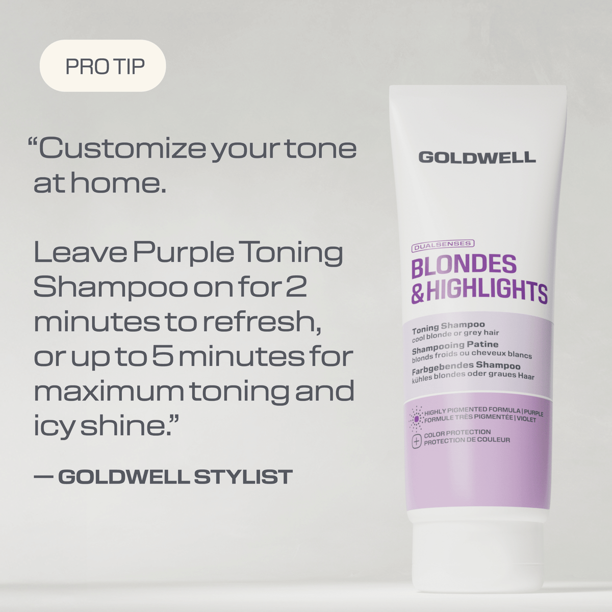 Goldwell. Shampoing Violet Platine Blondes & Highlights - 250 ml - Concept C. Shop