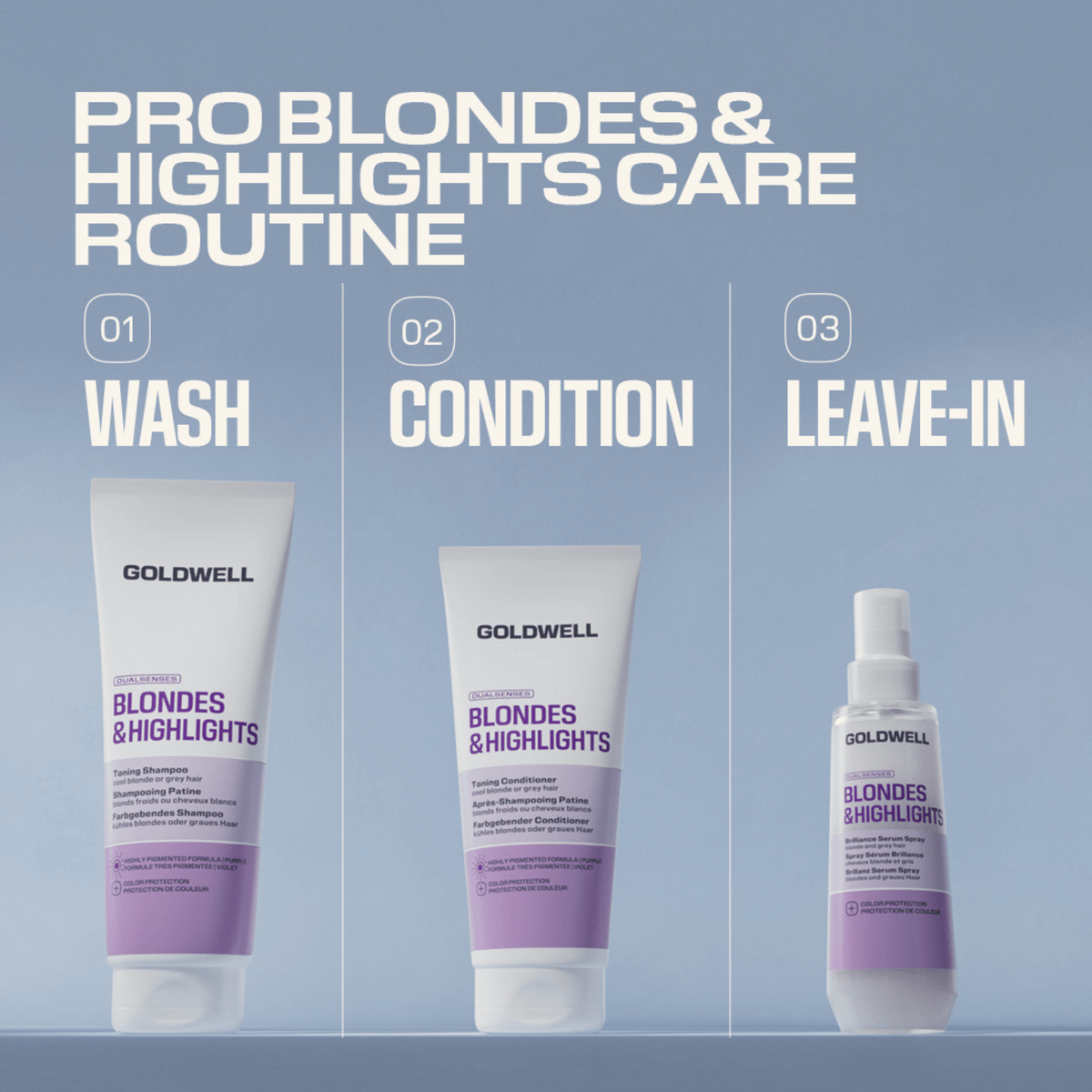 Goldwell. Shampoing Violet Platine Blondes & Highlights - 250 ml - Concept C. Shop