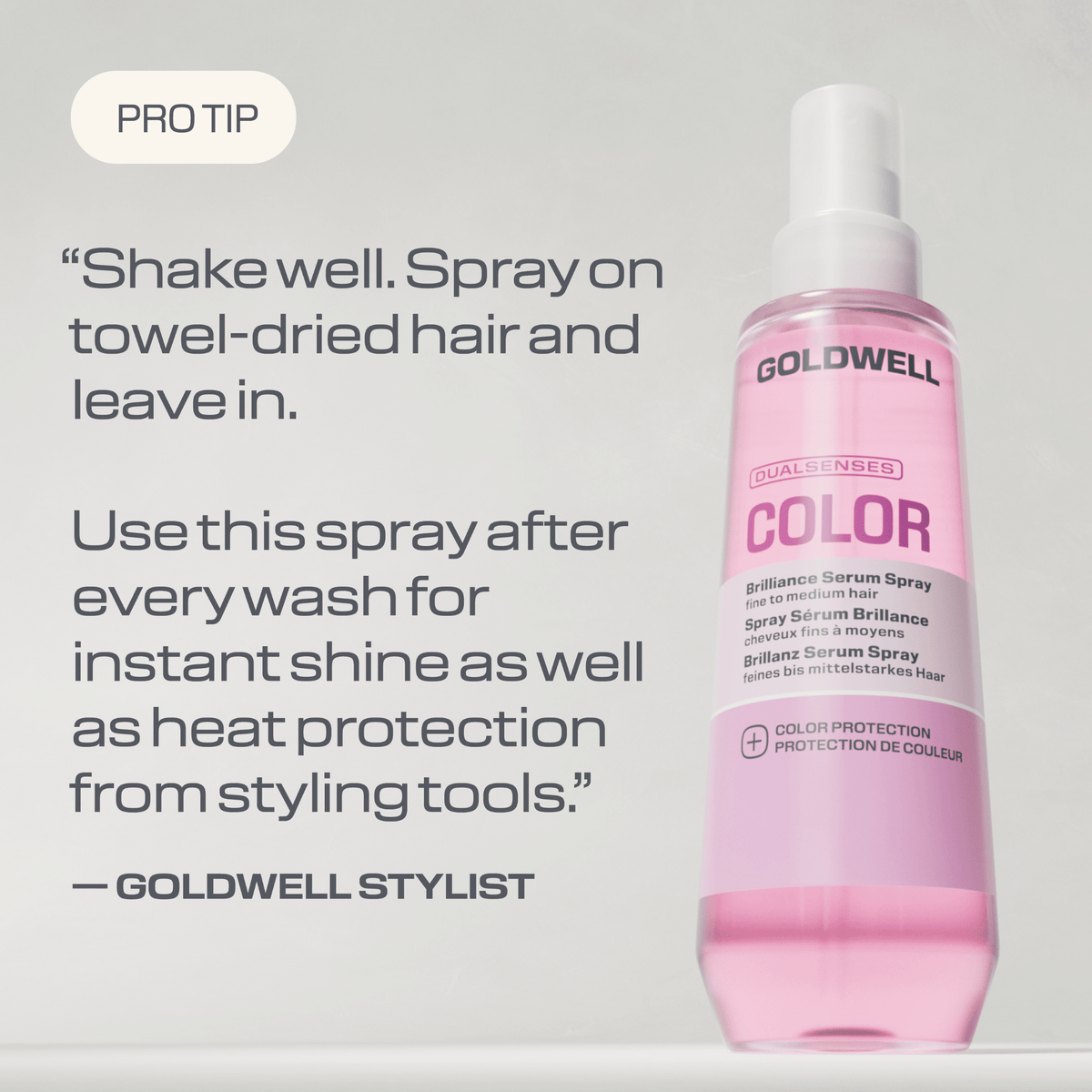 Goldwell. Spray Sérum Brillance Cheveux Fins À Moyens Color - 150 ml - Concept C. Shop