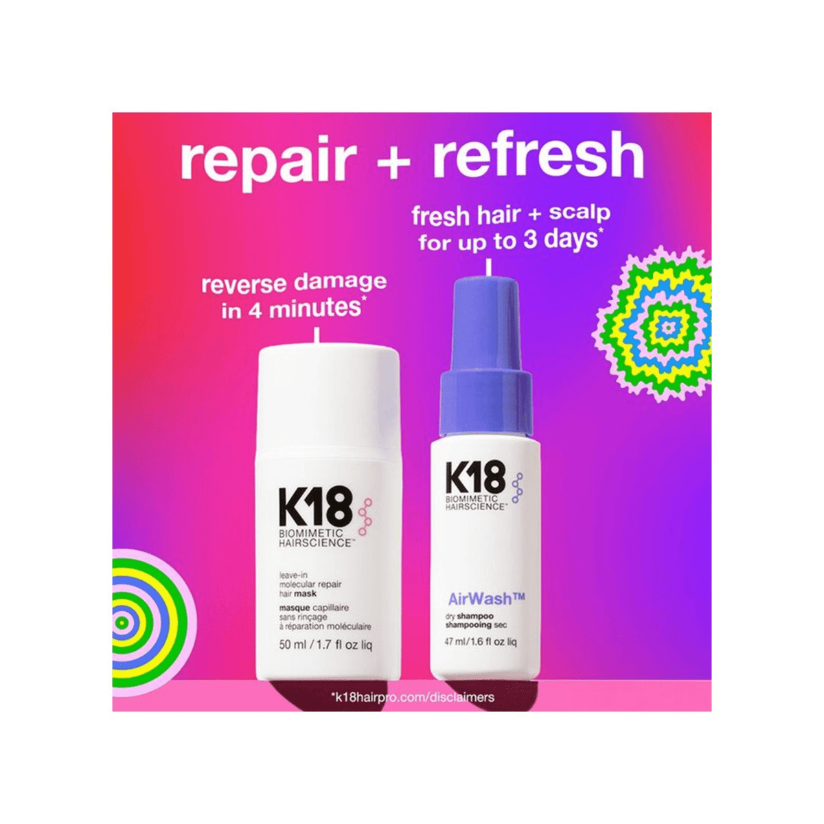K18. Coffret Des Fêtes - Duo Repair & Refresh - Concept C. Shop