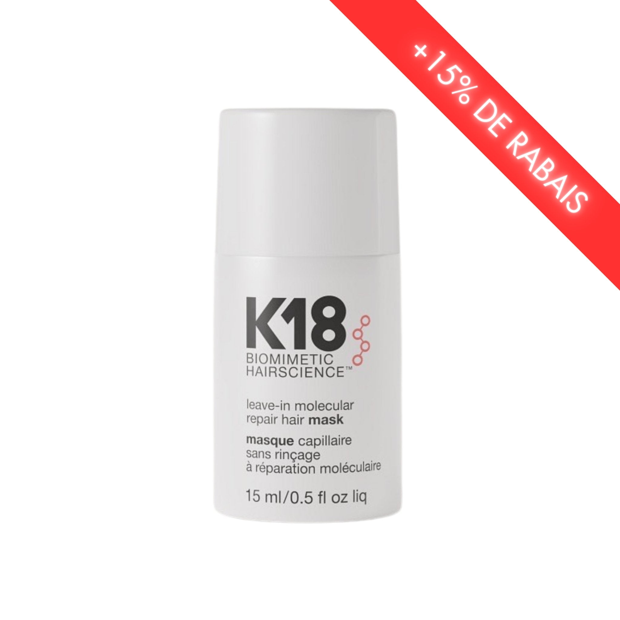 K18. Masque Sans Rinçage à Réparation Moleculaire - 15 ml (en solde) - Concept C. Shop