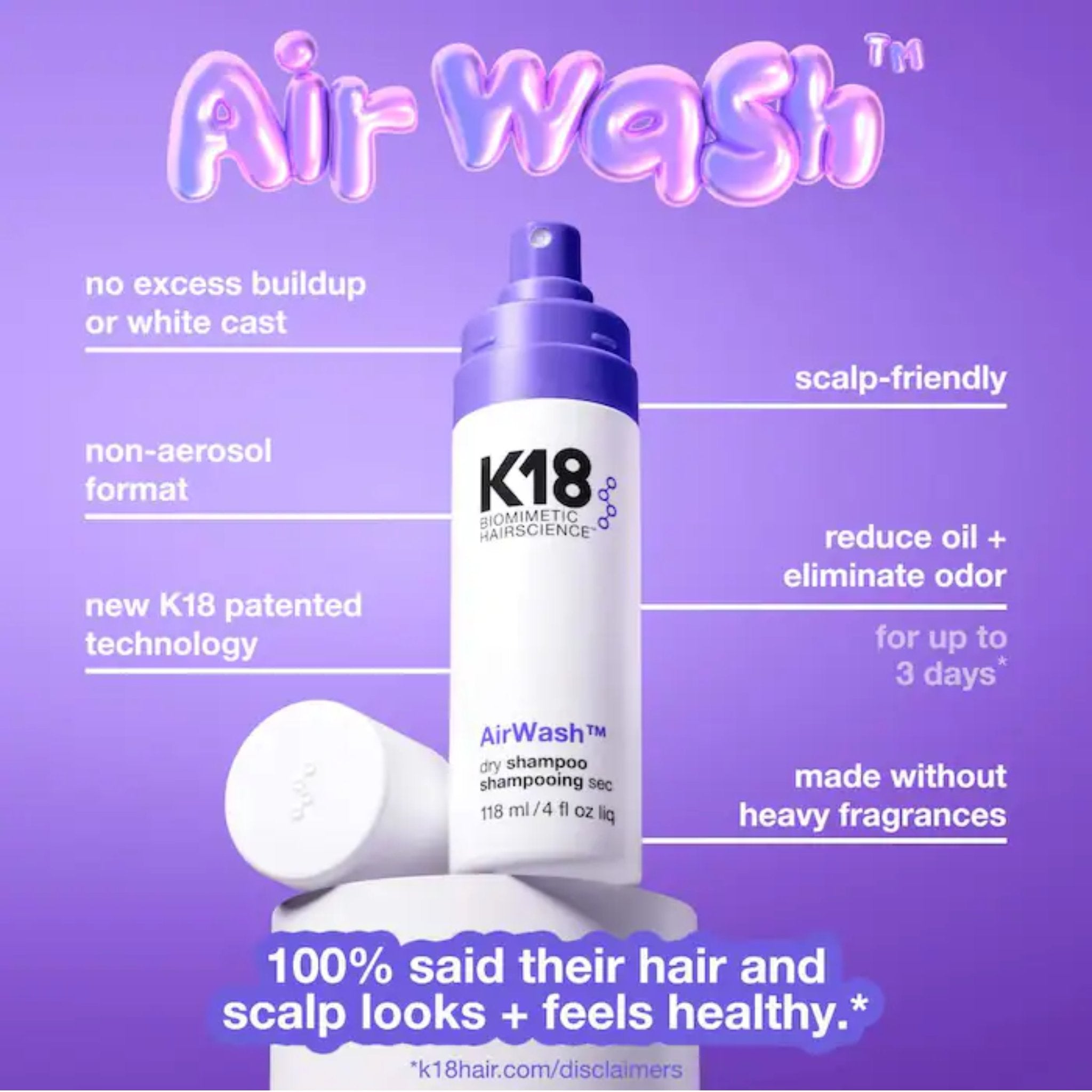 K18. Shampoing Sec AirWash - 118 ml (en solde) - Concept C. Shop