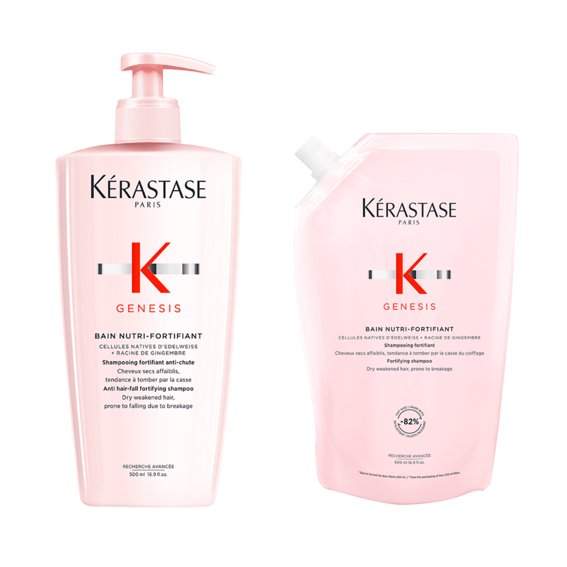 Kérastase. Genesis Fortifying Shampoo - 500 ml Refill and Bottle Duo