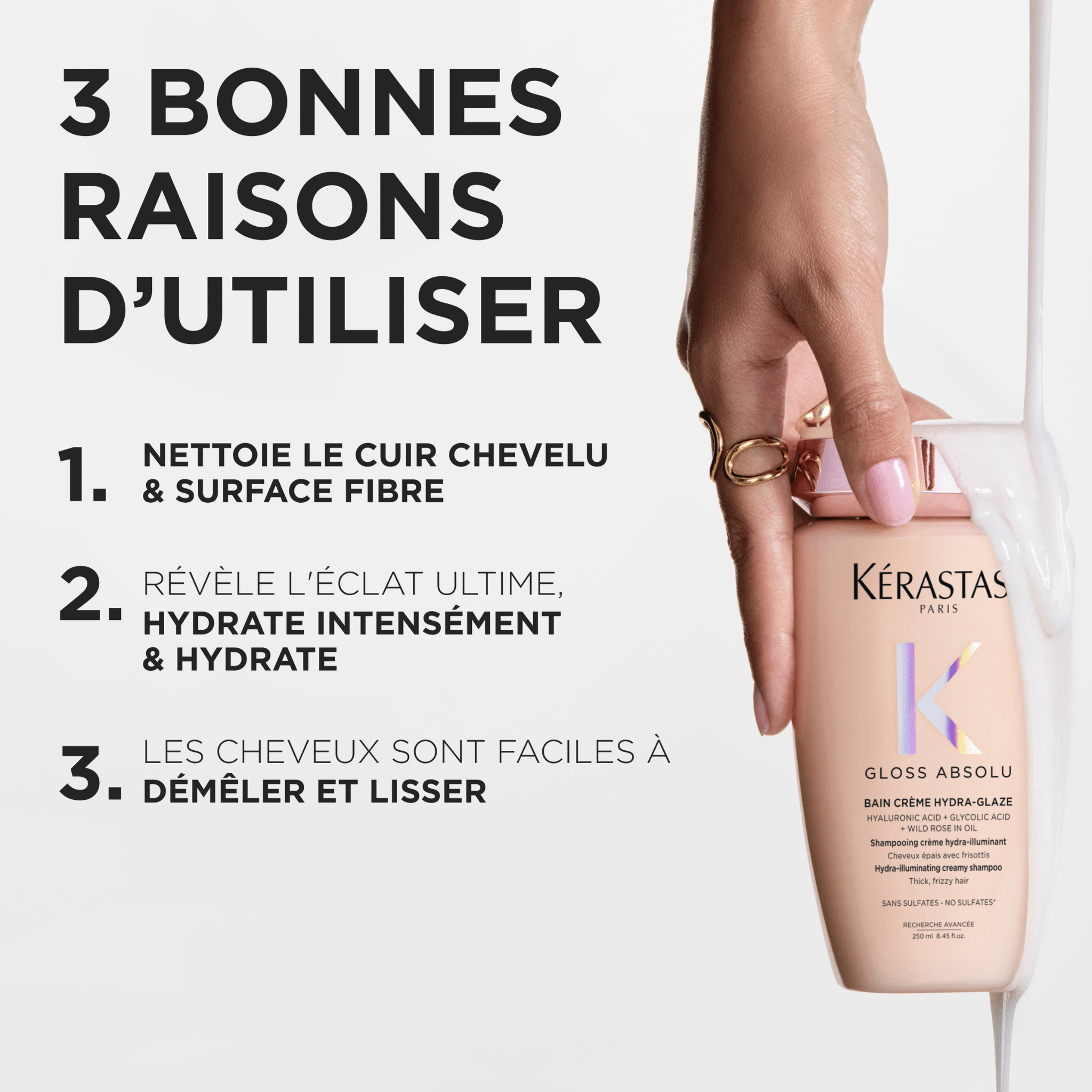 Kérastase. Gloss Absolu Shampoing Bain Crème Hydra - Glaze - 250 ml - Concept C. Shop