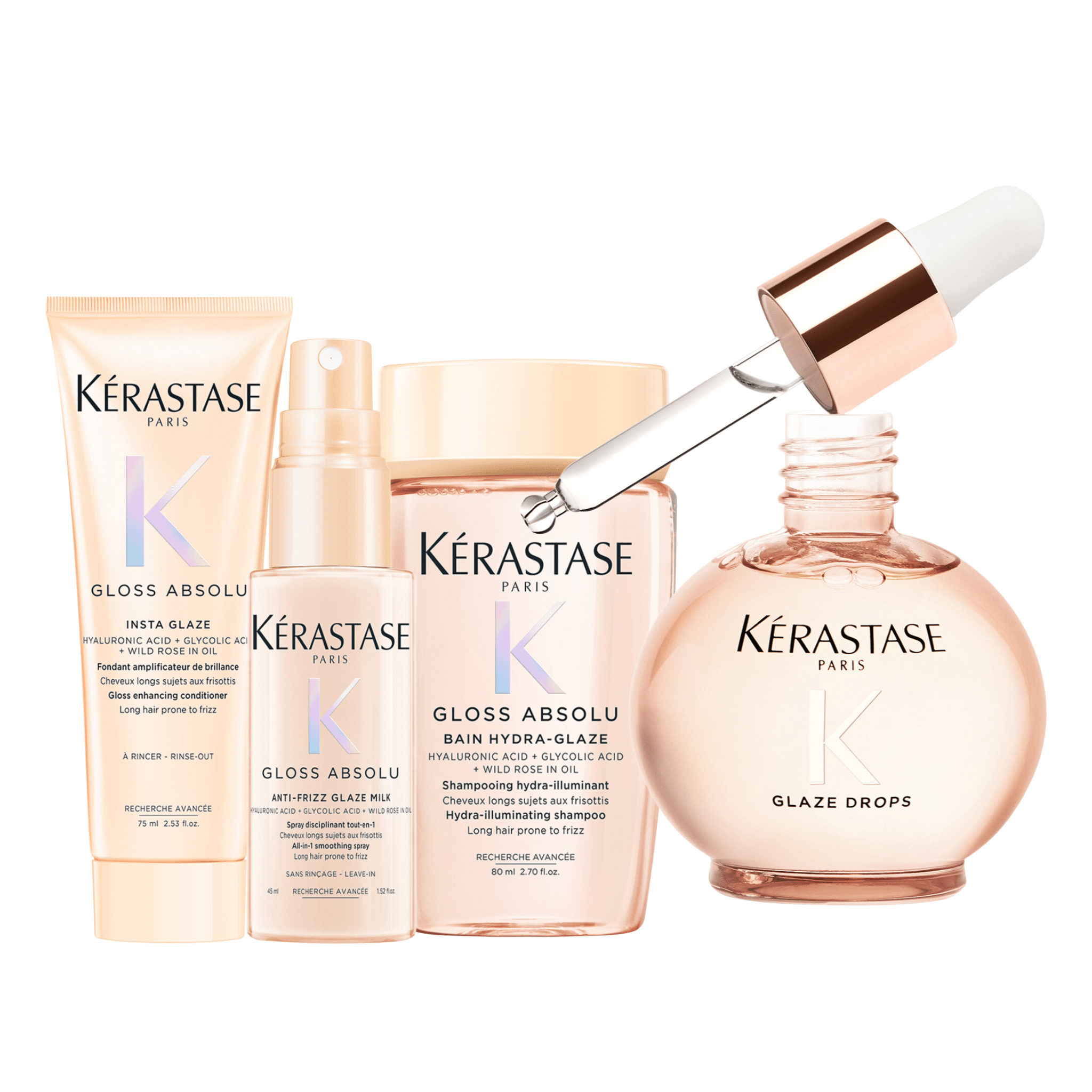 Kérastase. Routine Complète De Voyage Gloss Absolu Et Huile Glaze Drops - Concept C. Shop