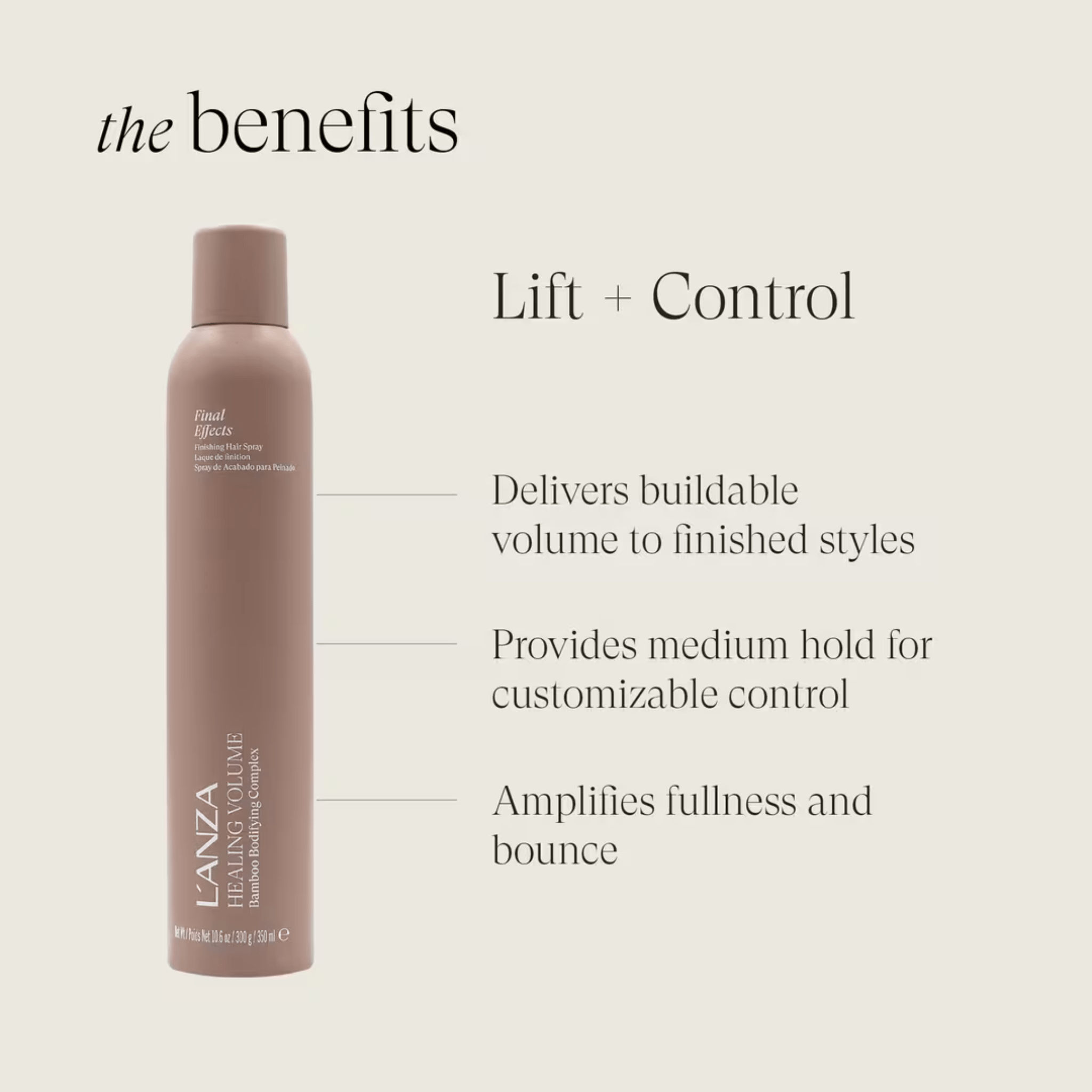 L'Anza. Healing Volume Laque De Finition Final Effects Avec Complexe Volumisant Au Bamboo - 350 ml - Concept C. Shop