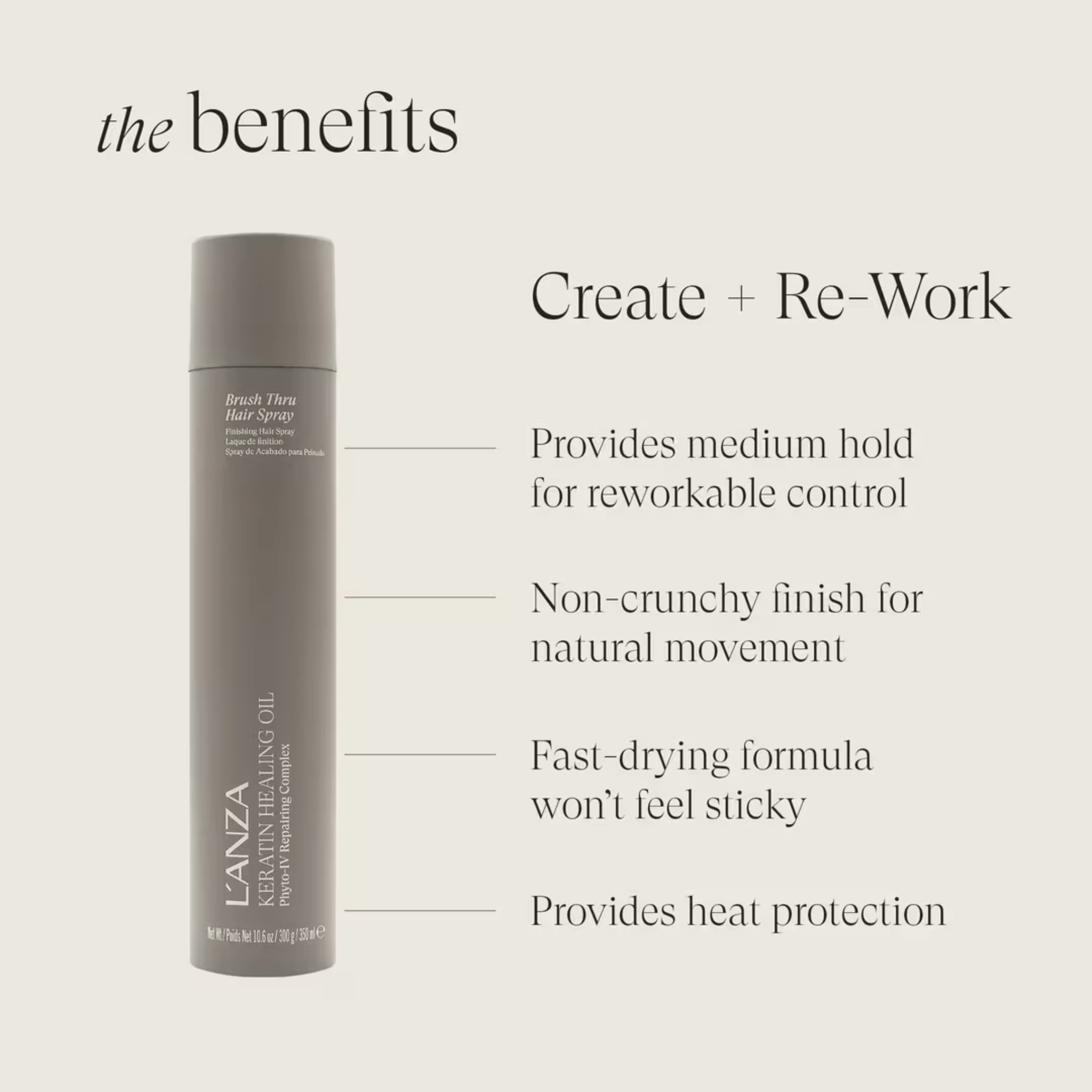 L'Anza. Keratin Healing Oil Laque De Finition Brush Thru Complexe Réparateur Phyto - IV - 350 ml - Concept C. Shop