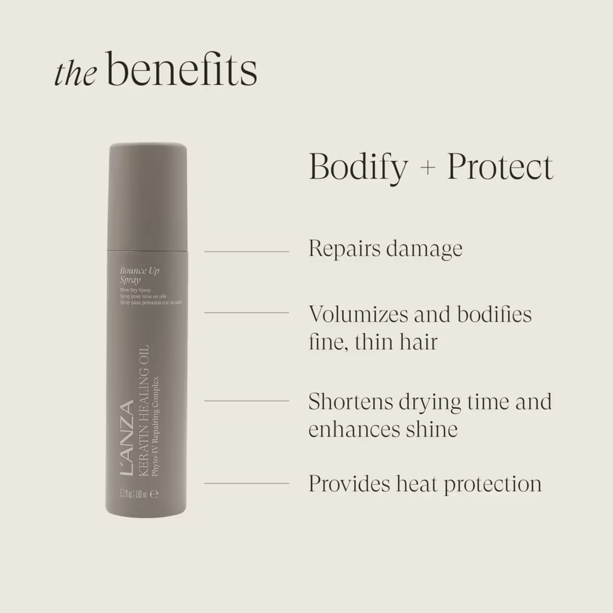 L'Anza. Keratin Healing Oil Spray Bounce Up Complexe Réparateur Phyto - IV - 180 ml - Concept C. Shop