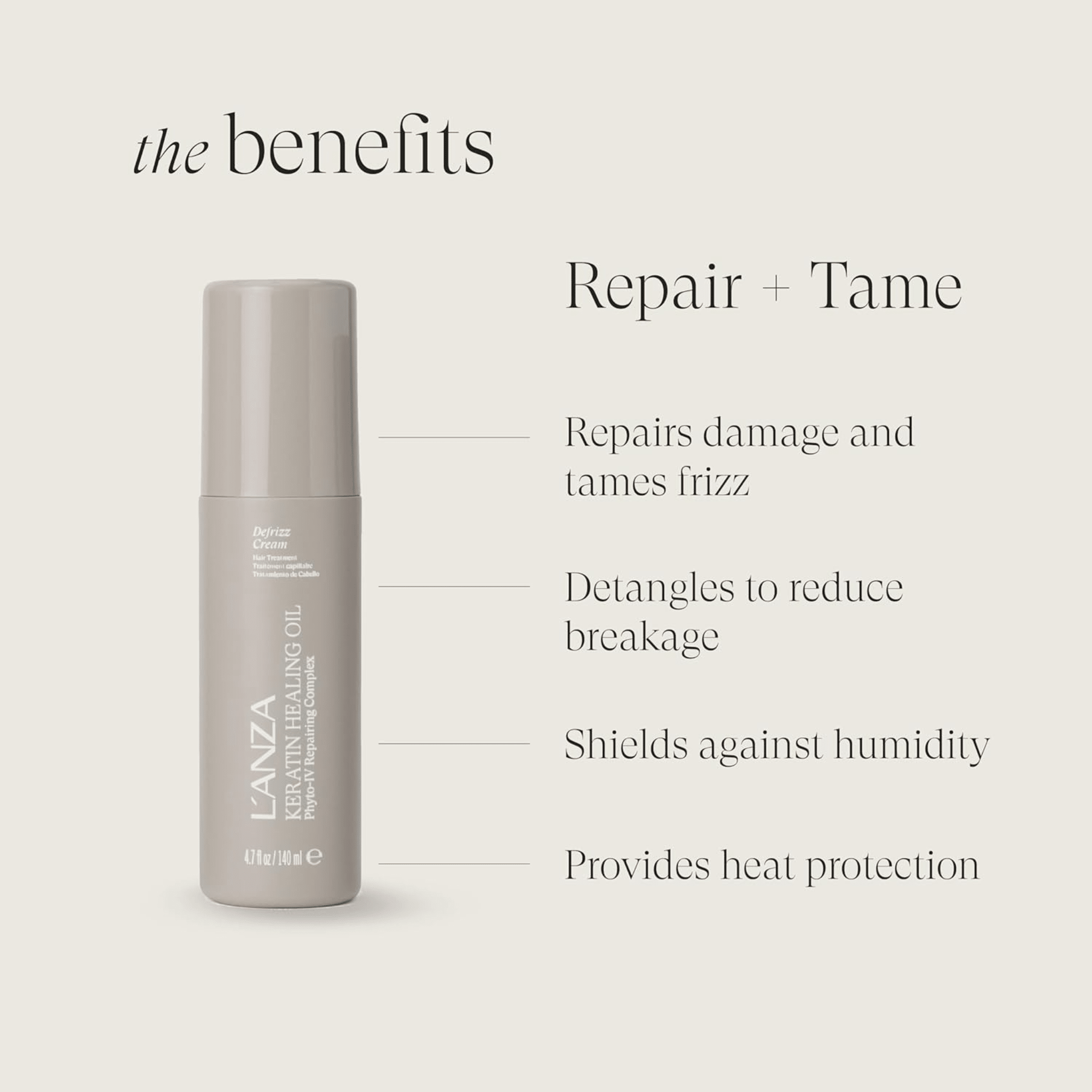 L'Anza. Keratin Healing Oil Traitement Crème Defrizz - 140 ml - Concept C. Shop