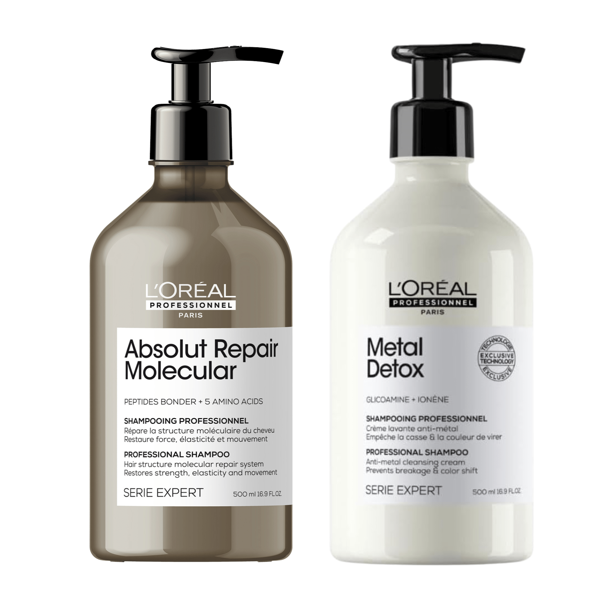 L'Oréal. Duo Shampoing Absolut Repair Molecular Et Metal Detox - 500 ml - Concept C. Shop