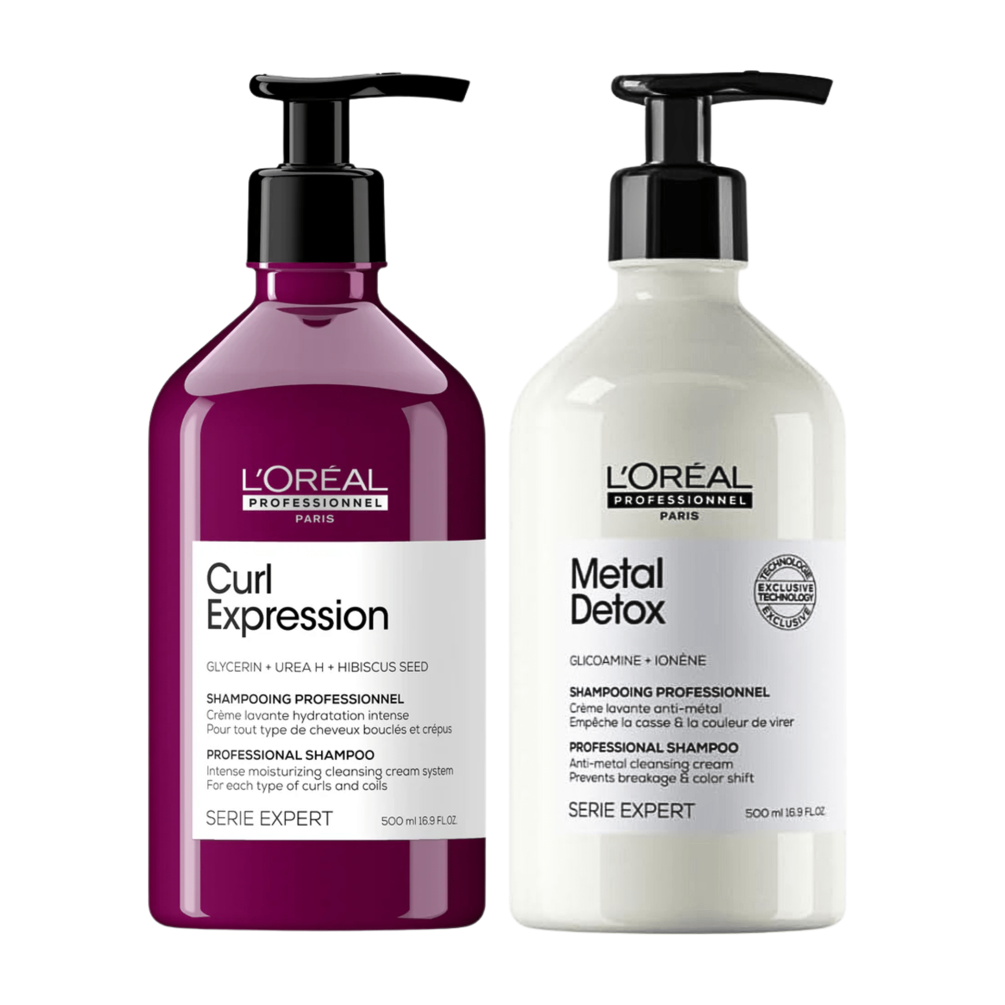 L'Oréal. Duo Shampoing - Crème Curl Expression Et Metal Detox - 500 ml - Concept C. Shop