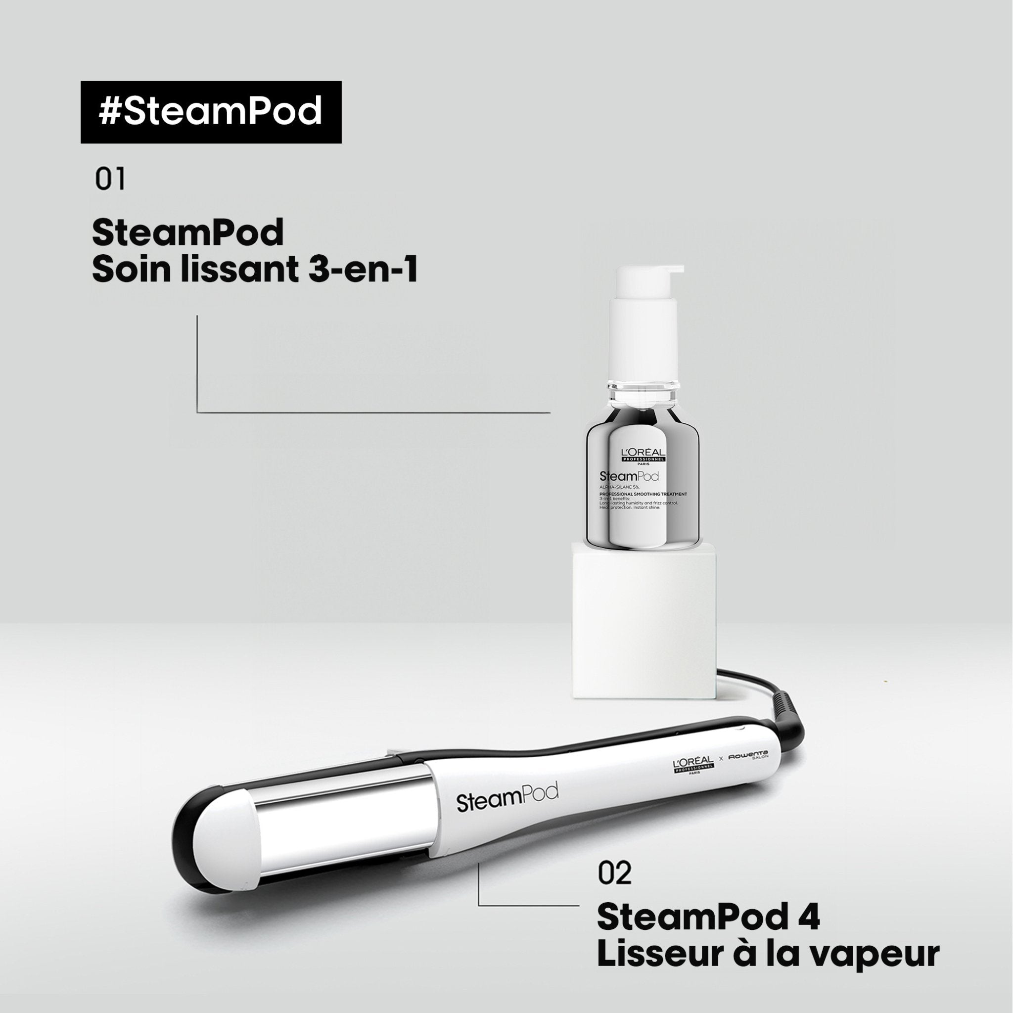 L'Oréal. Ensemble Steampod 4.0 & Sérum (Expédition à partir du 14 octobre 2024) - Concept C. Shop