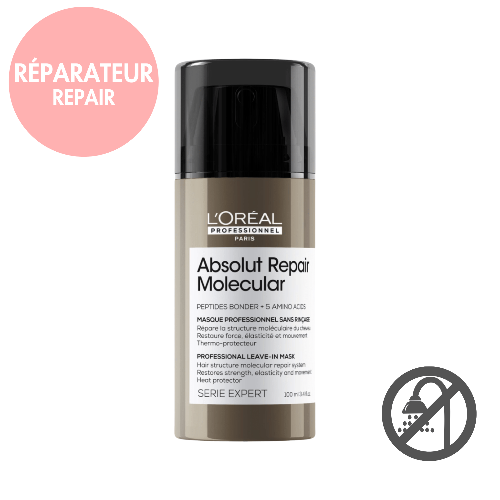 L'Oréal. Série Expert Masque Sans Rinçage Absolut Repair Molecular - 100 ml - Concept C. Shop