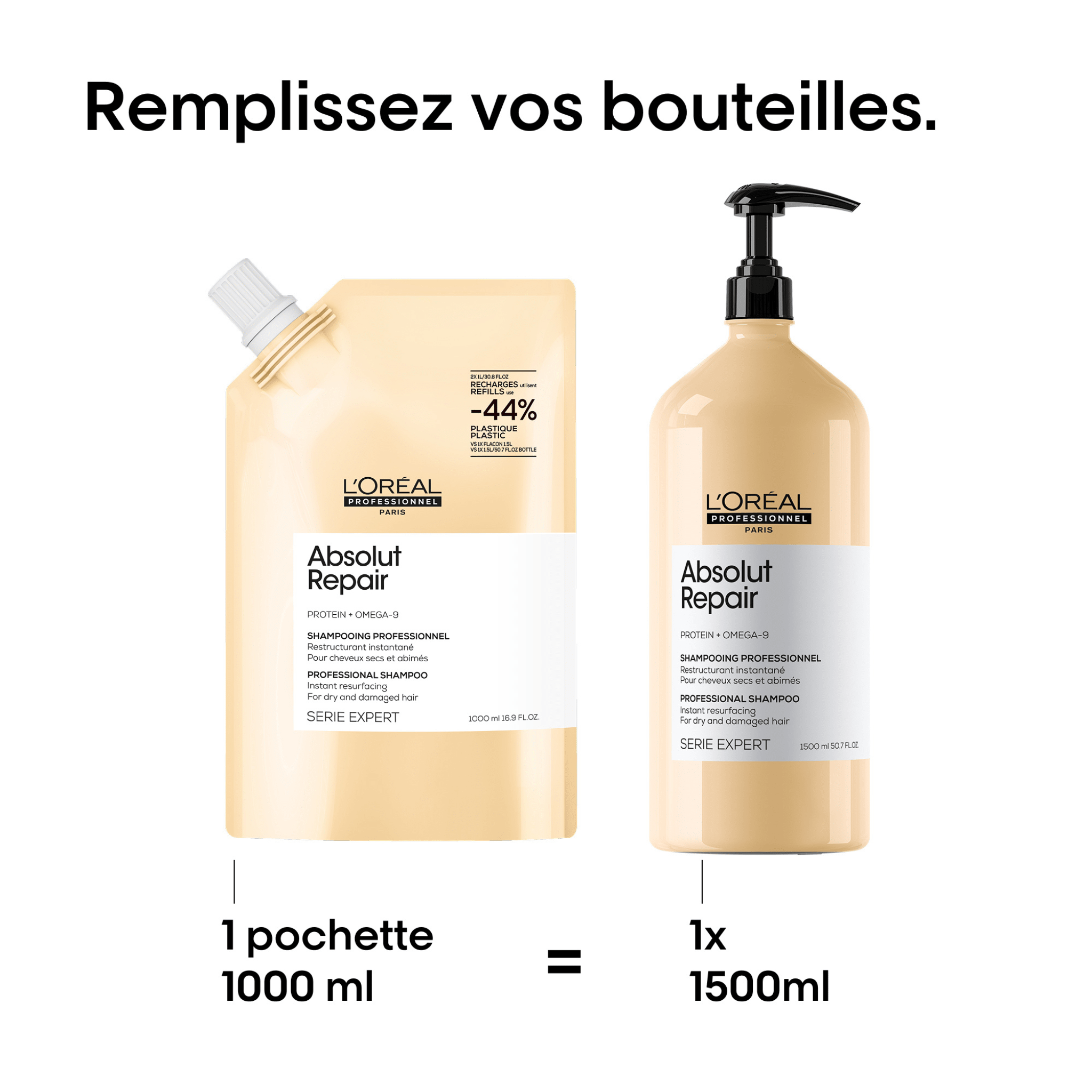 L'Oréal. Série Expert Shampoing Restructurant Absolut Repair (Recharge) - 1000 ml - Concept C. Shop