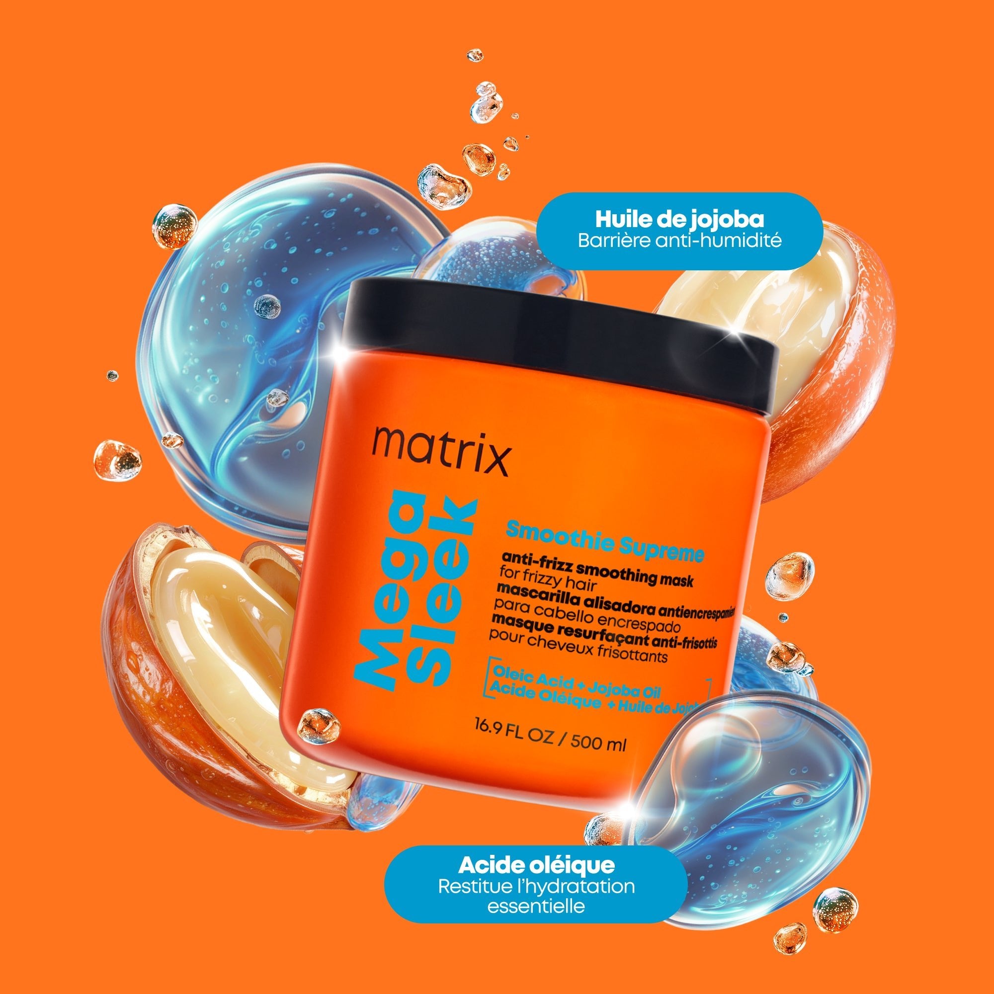 Matrix. Masque Resurfaçant Anti - Frisottis Smoothie Supreme Mega Sleek - 500 ml - Concept C. Shop