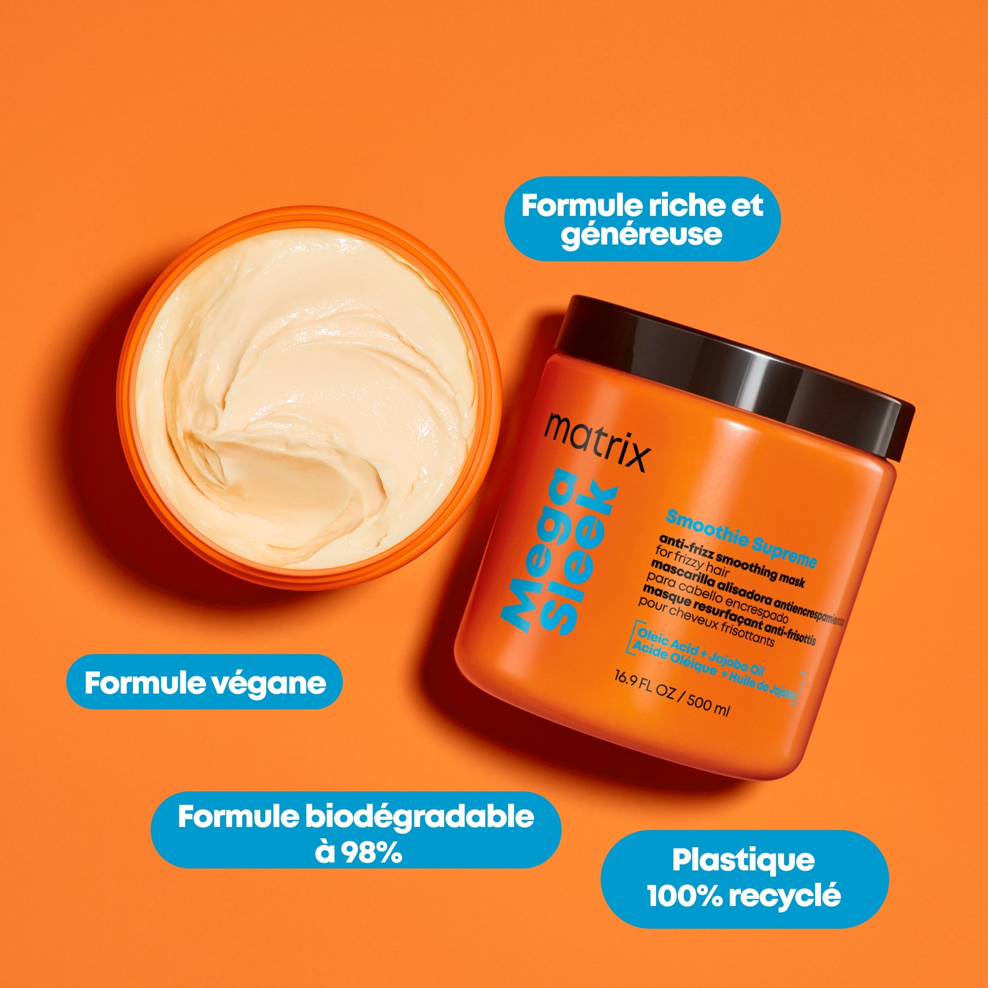 Matrix. Masque Resurfaçant Anti - Frisottis Smoothie Supreme Mega Sleek - 500 ml - Concept C. Shop