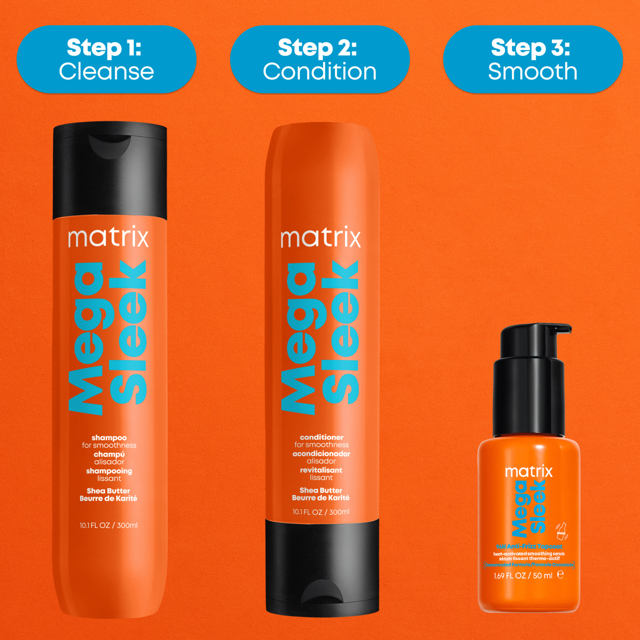 Matrix. Sérum Lissant Thermo - Actif 96H Anti - Frizz Topcoat Mega Sleek - 50 ml - Concept C. Shop