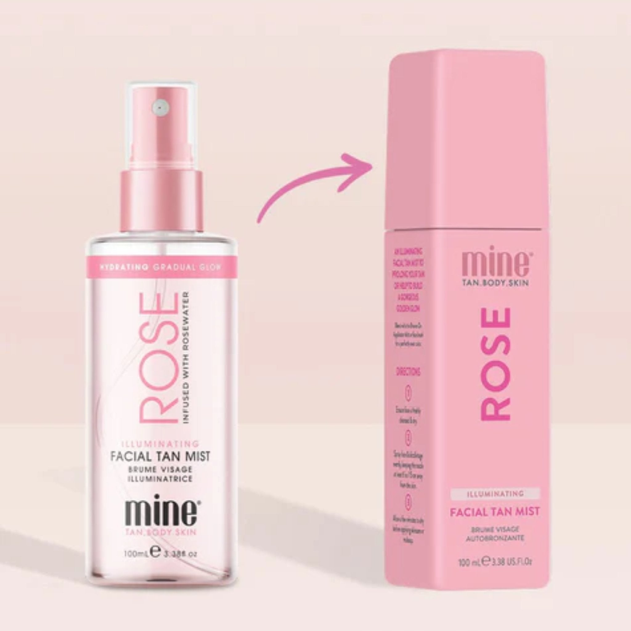 Minetan. Brume Visage Autobronzante Illuminatrice à la Rose - 100 ml - Concept C. Shop