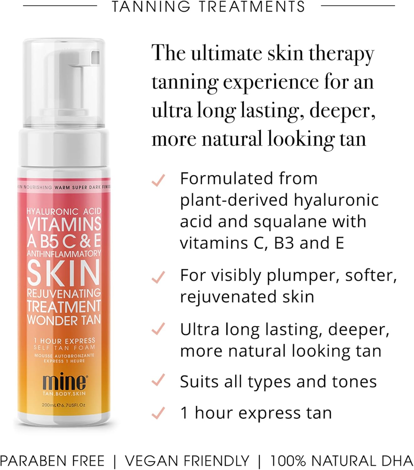 Minetan. Mousse Autobronzante Express 1 Heure Wonder Tan - 200 ml - Concept C. Shop