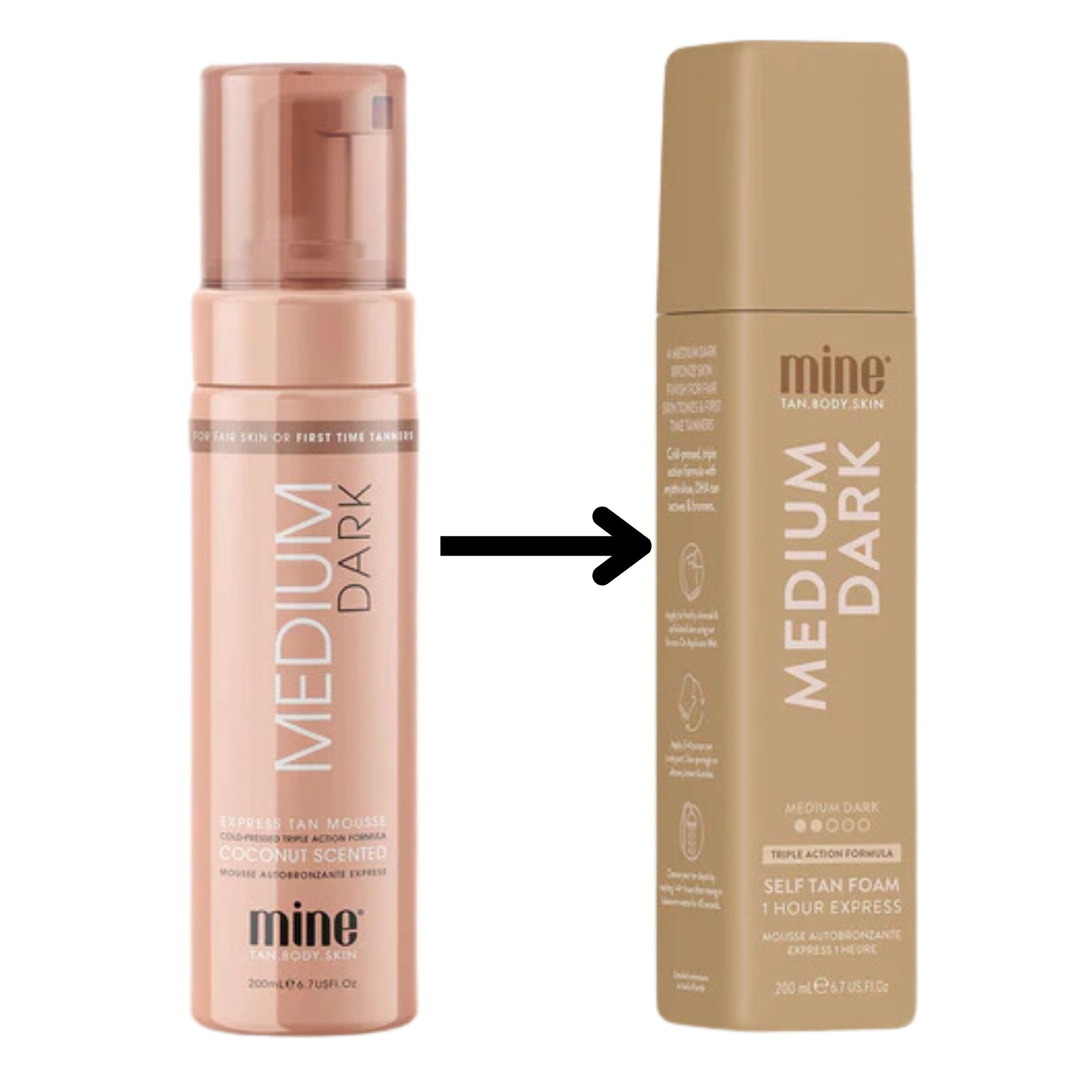 MineTan. Mousse Autobronzante Medium Dark - 200 ml - Concept C. Shop