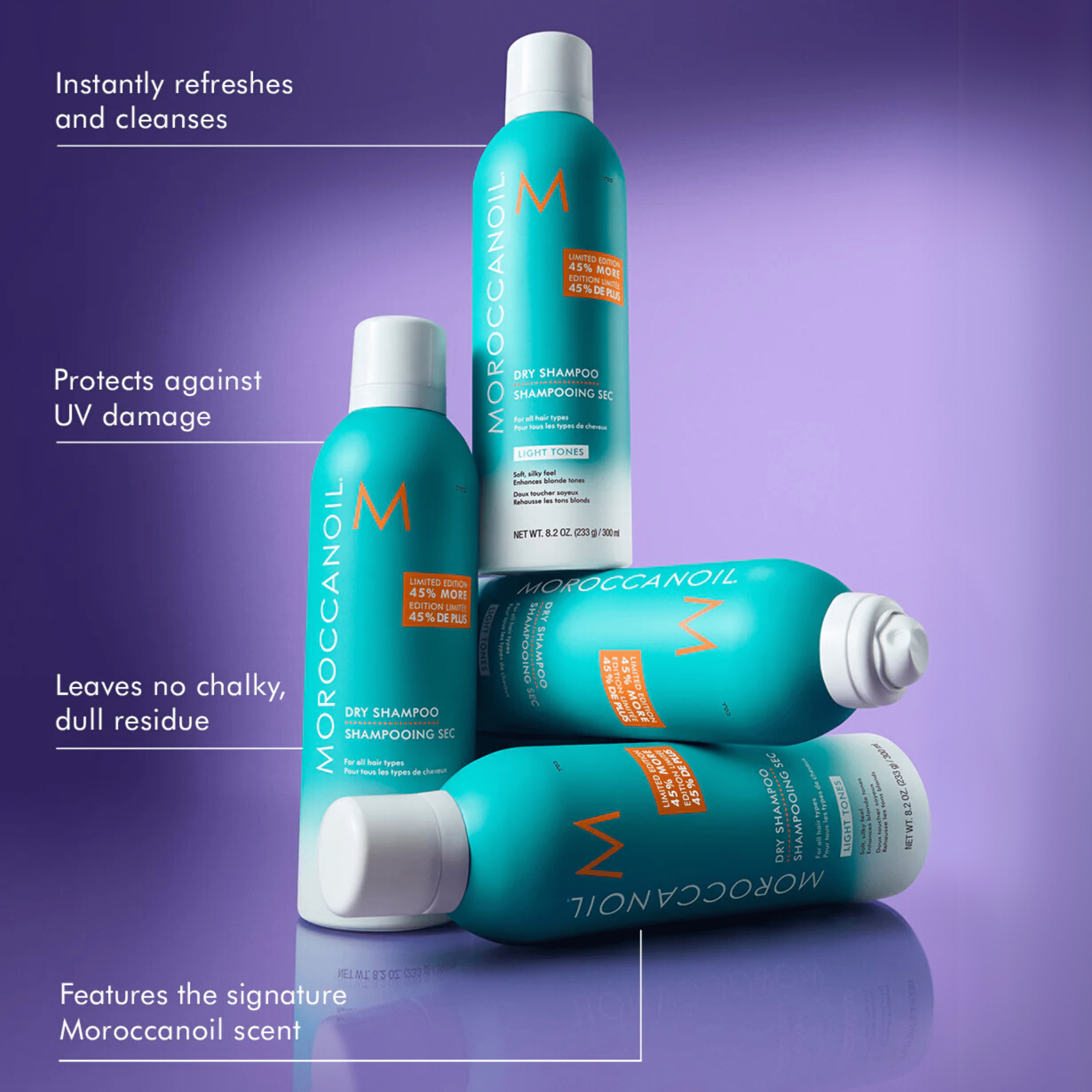 Moroccanoil. Shampoing Sec Tons Clairs JUMBO - 300 ml - Concept C. Shop