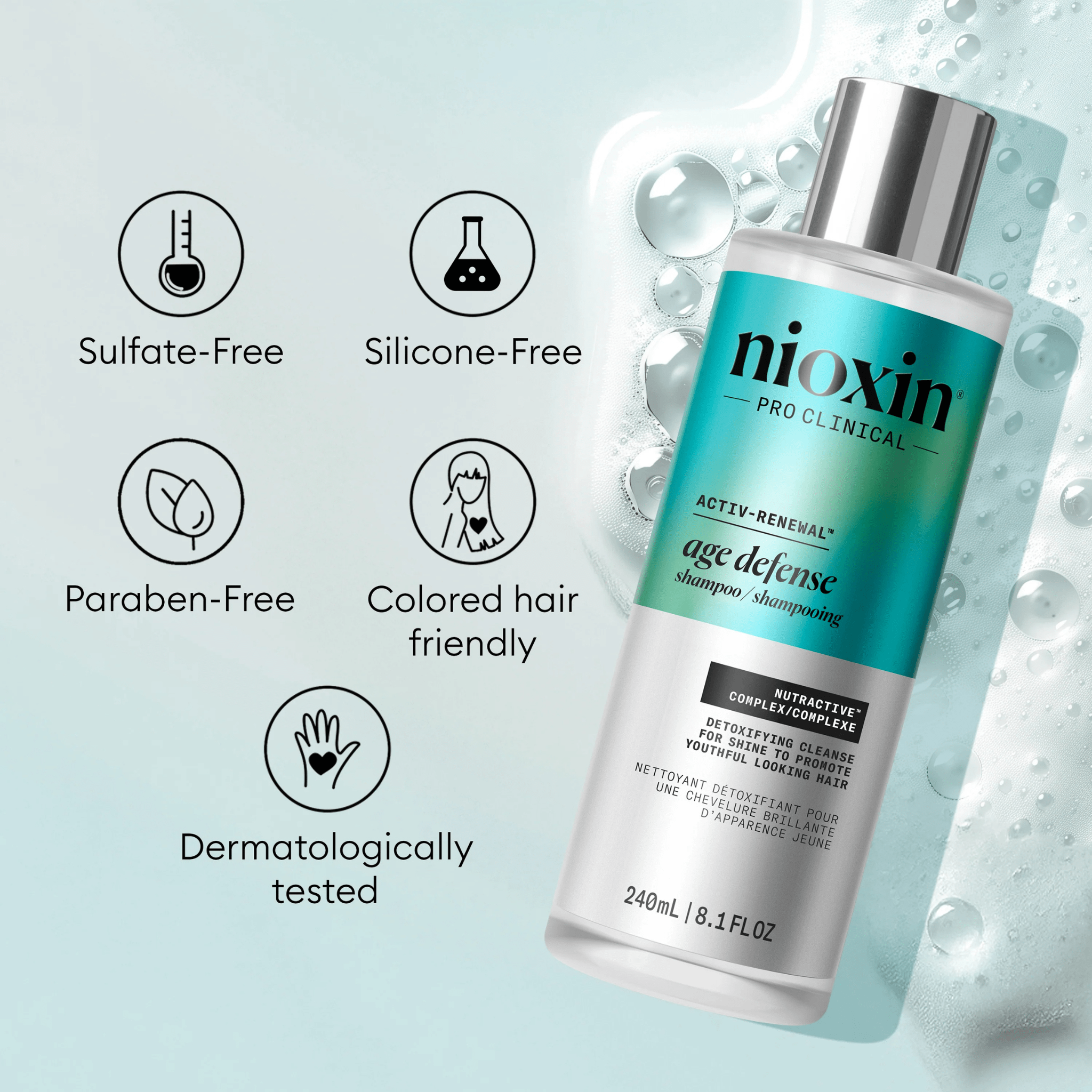 Nioxin. Shampoing Détoxifiant Age Defense - 240 ml - Concept C. Shop