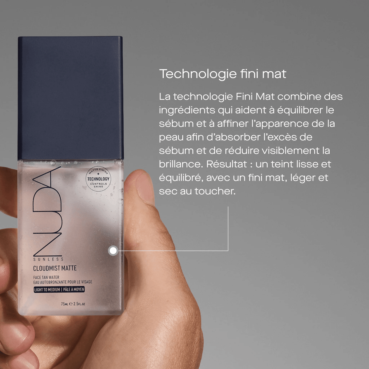 Nuda. Eau Autobronzante Matifiante Pour le Visage Cloudmist Matte- Pâle à Moyen - 75 ml - Concept C. Shop