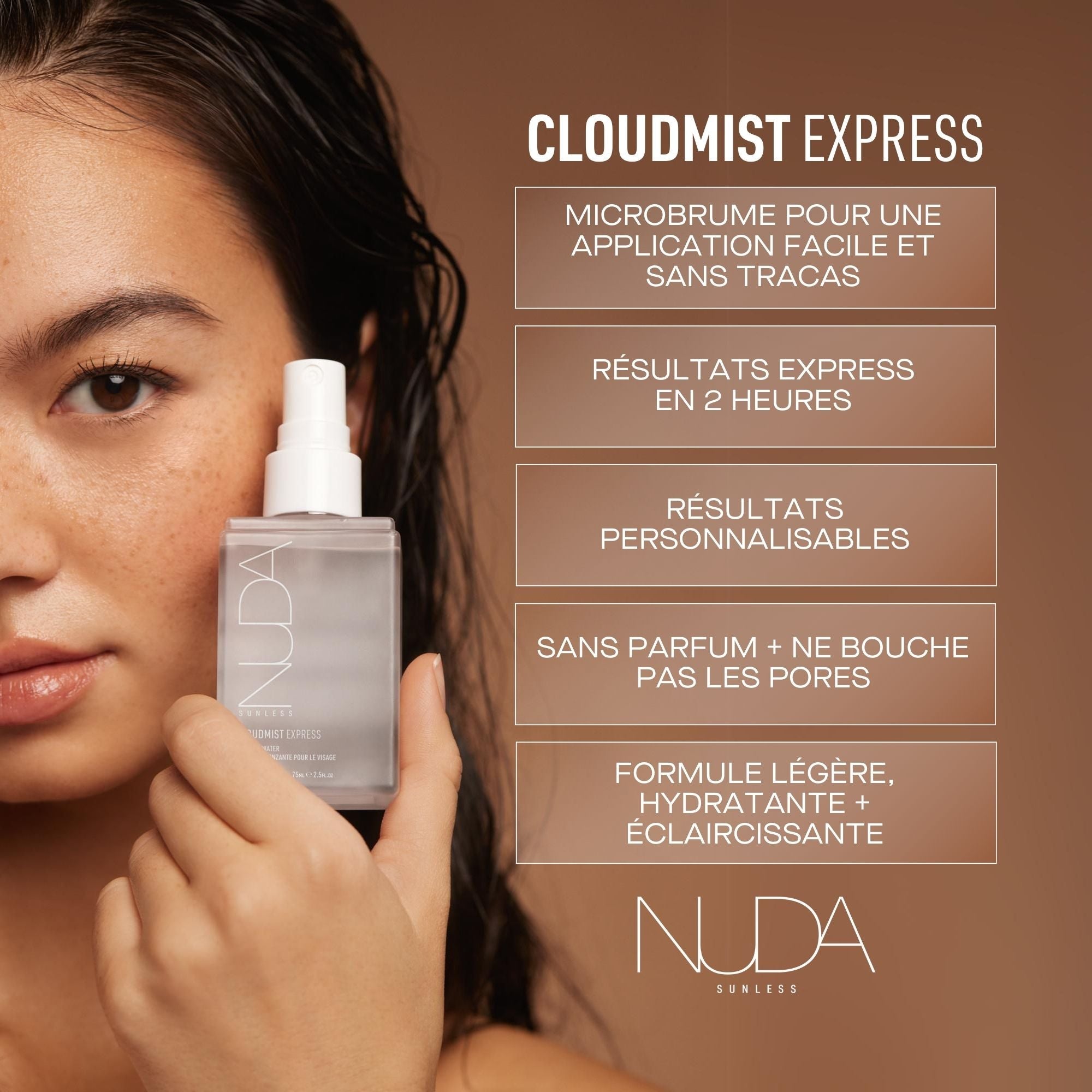 Nuda. Eau Autobronzante Pour Le Visage - Express - 75 ml - Concept C. Shop